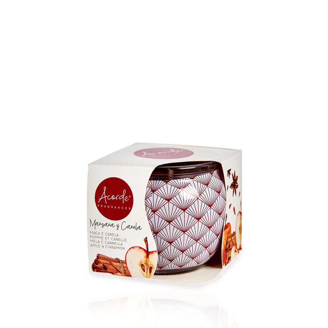 Vela Perfumada Vidro Maçã e Canela
