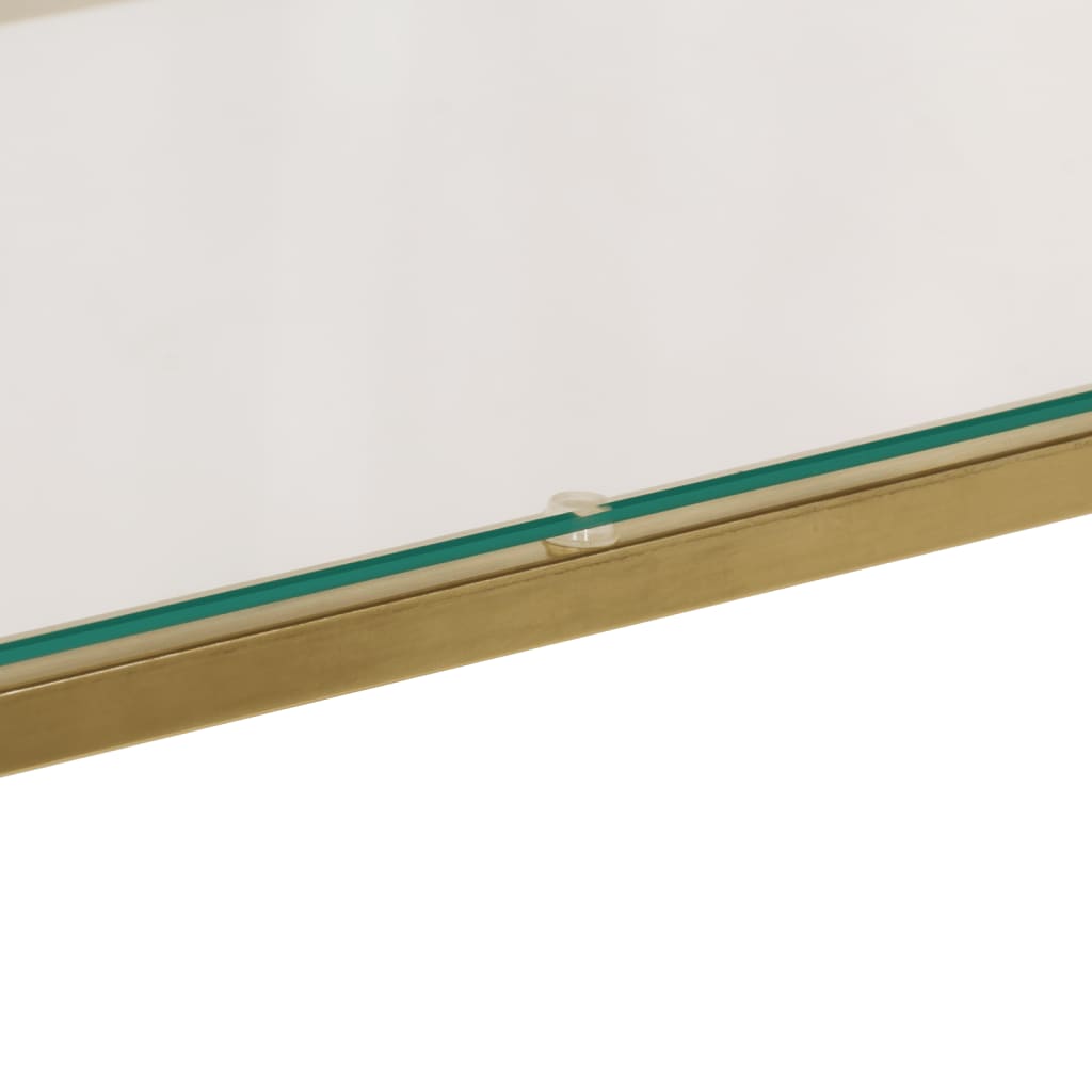 HKH Mesa Consola em Aço Inoxidável e Vidro Temperado - Dourado