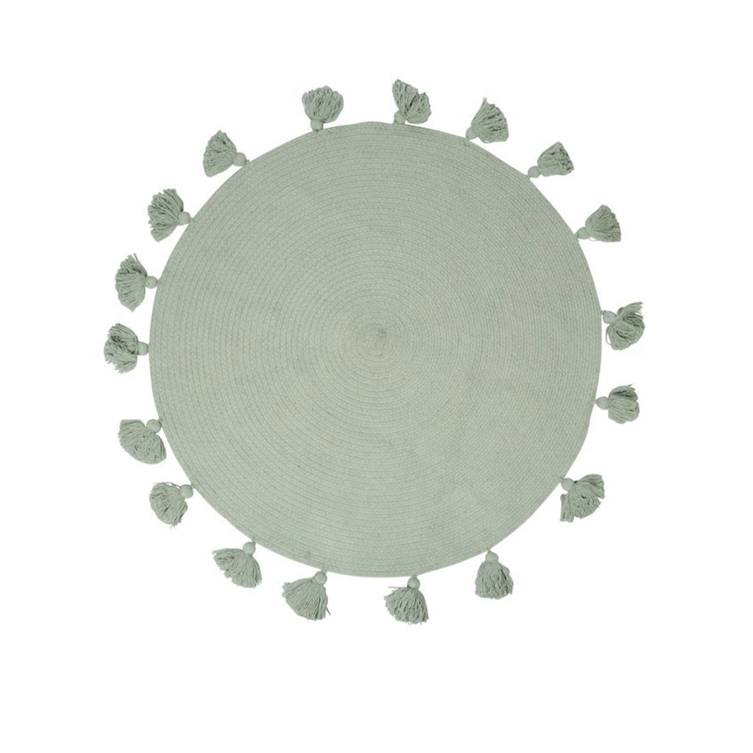 Tapete Pompons Redondo Verde 90 cm