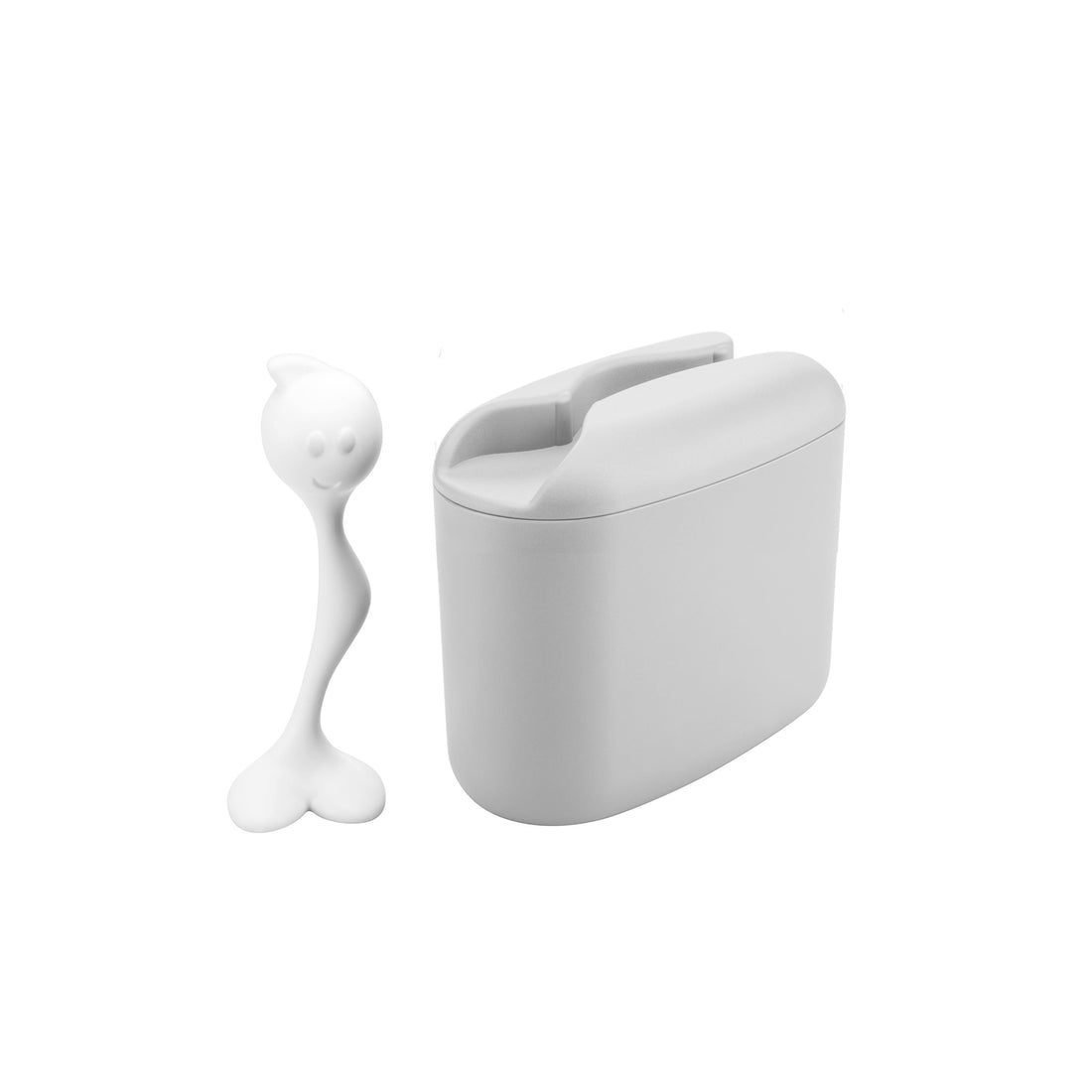 Caixa para Alimentos Cinza com Colher