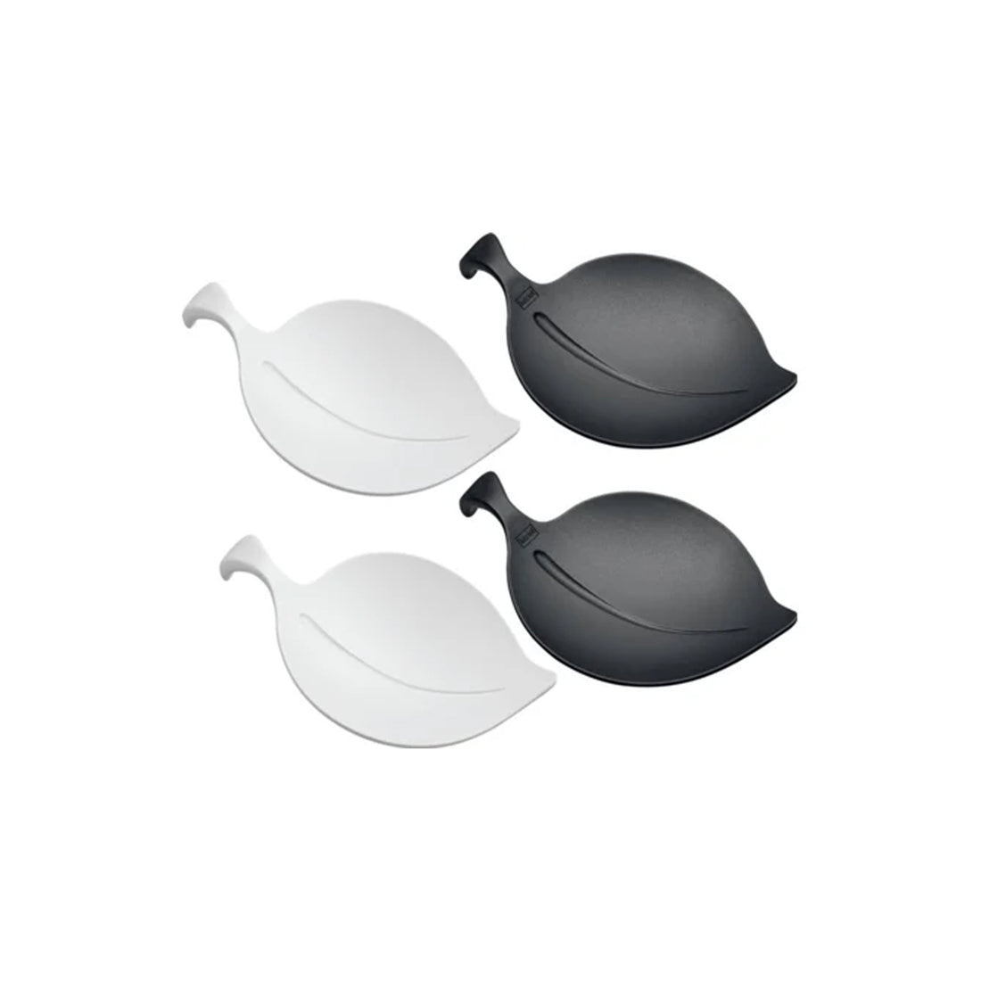 Conjunto 4 taças multi-usos em forma de folha preto/branco Leaf-On