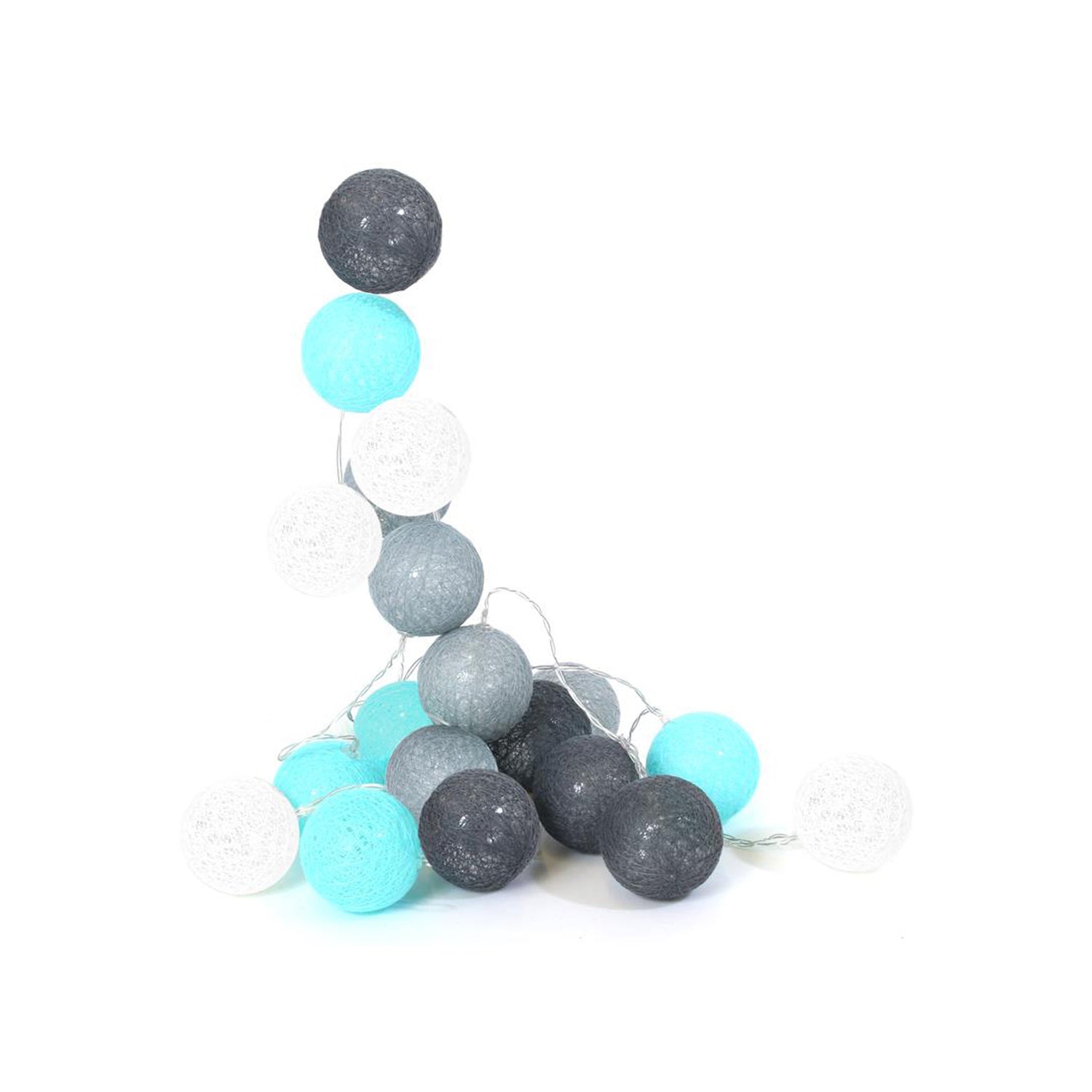Guirnalda 20 Bolas Led Azul/Gris/Blanco
