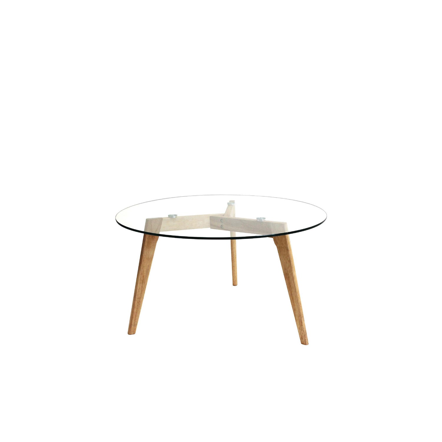 Mesa auxiliar con tapa redonda de cristal