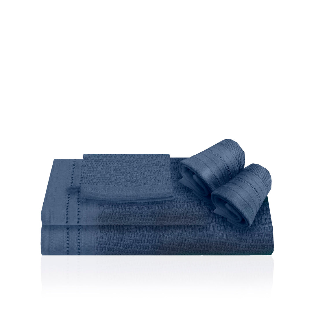 Toalla Punto Escalera 100% Algodón Petróleo