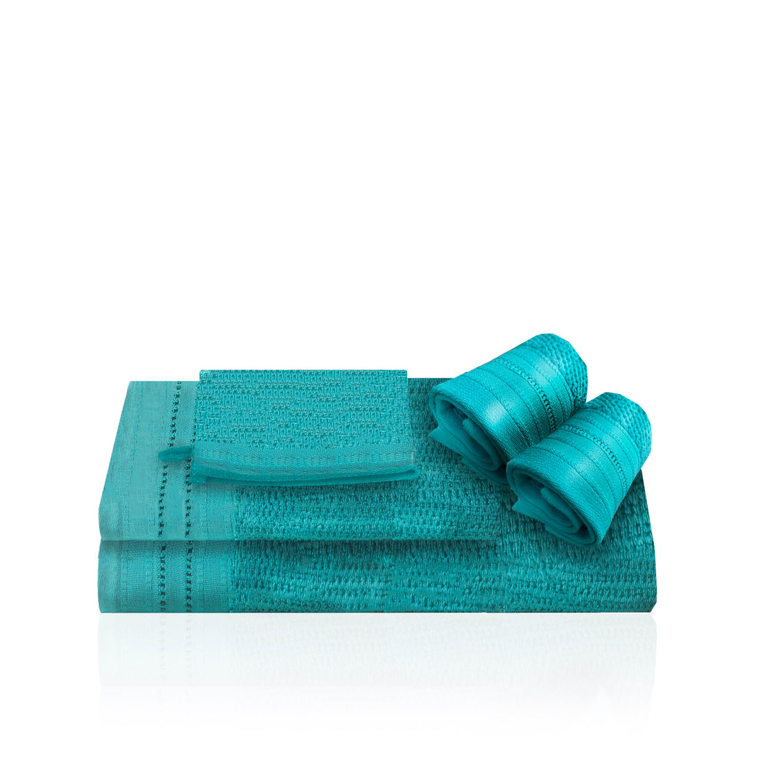 Toalla Punto Escalera 100% Algodón Verde Agua