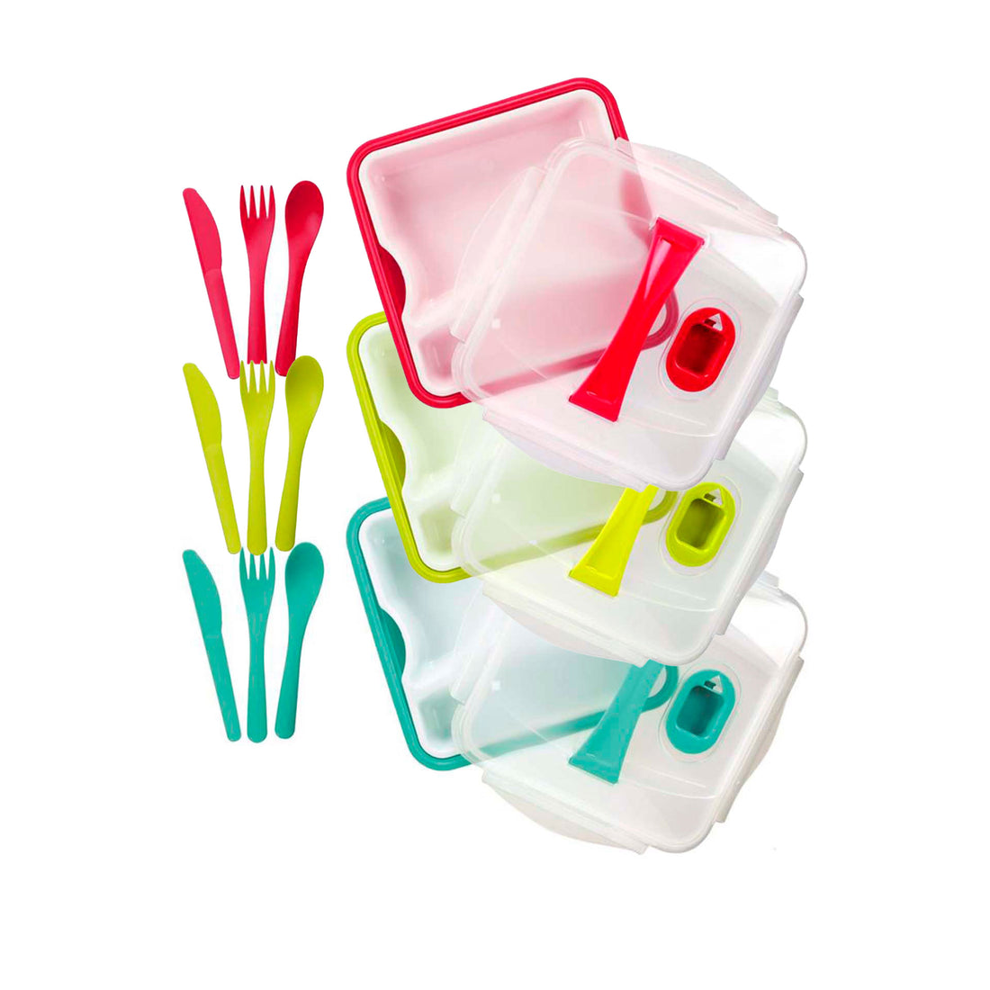 Caixa para Alimentos 3 Compartimentos com Talher