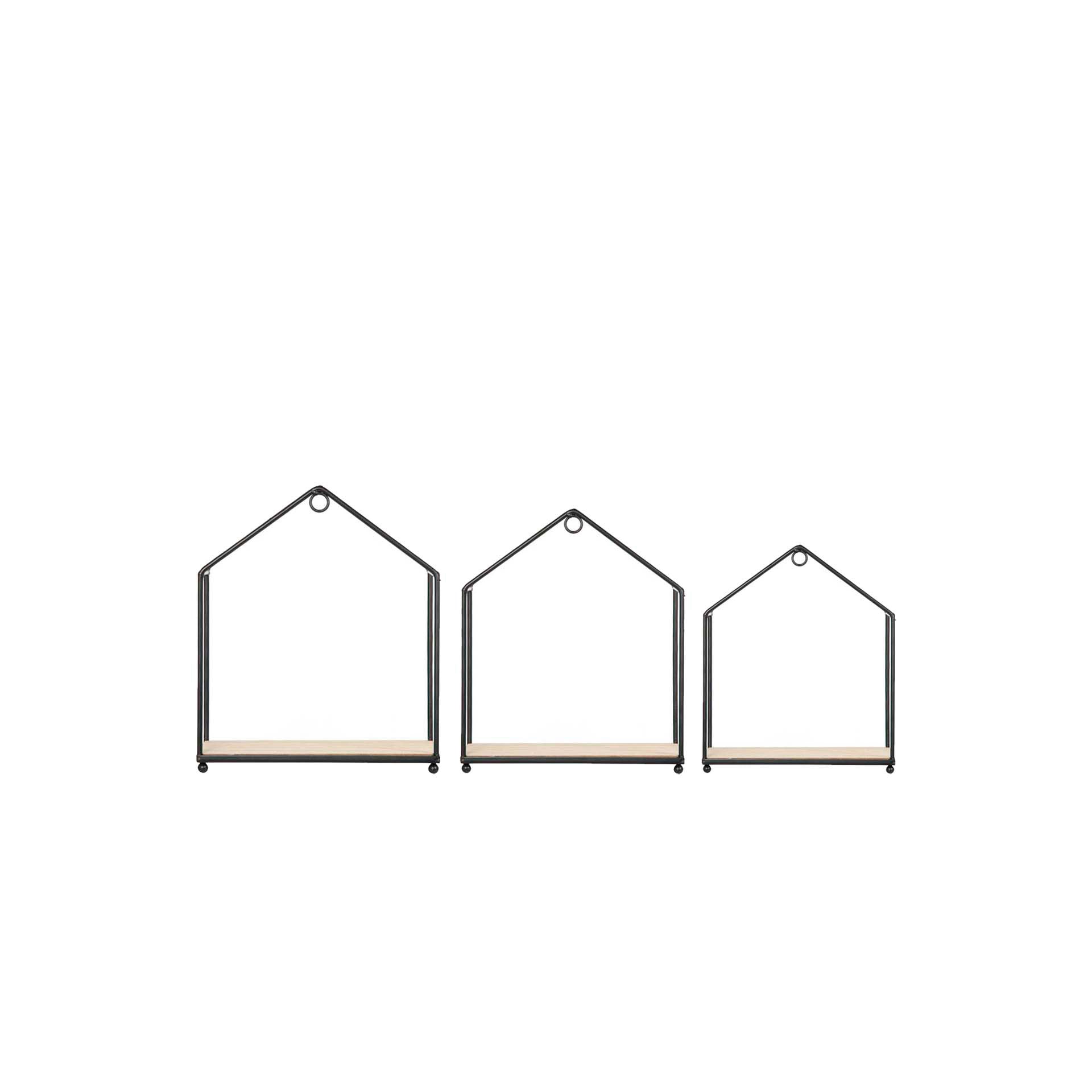 Prateleiras em Forma de Casa Metal 3 un