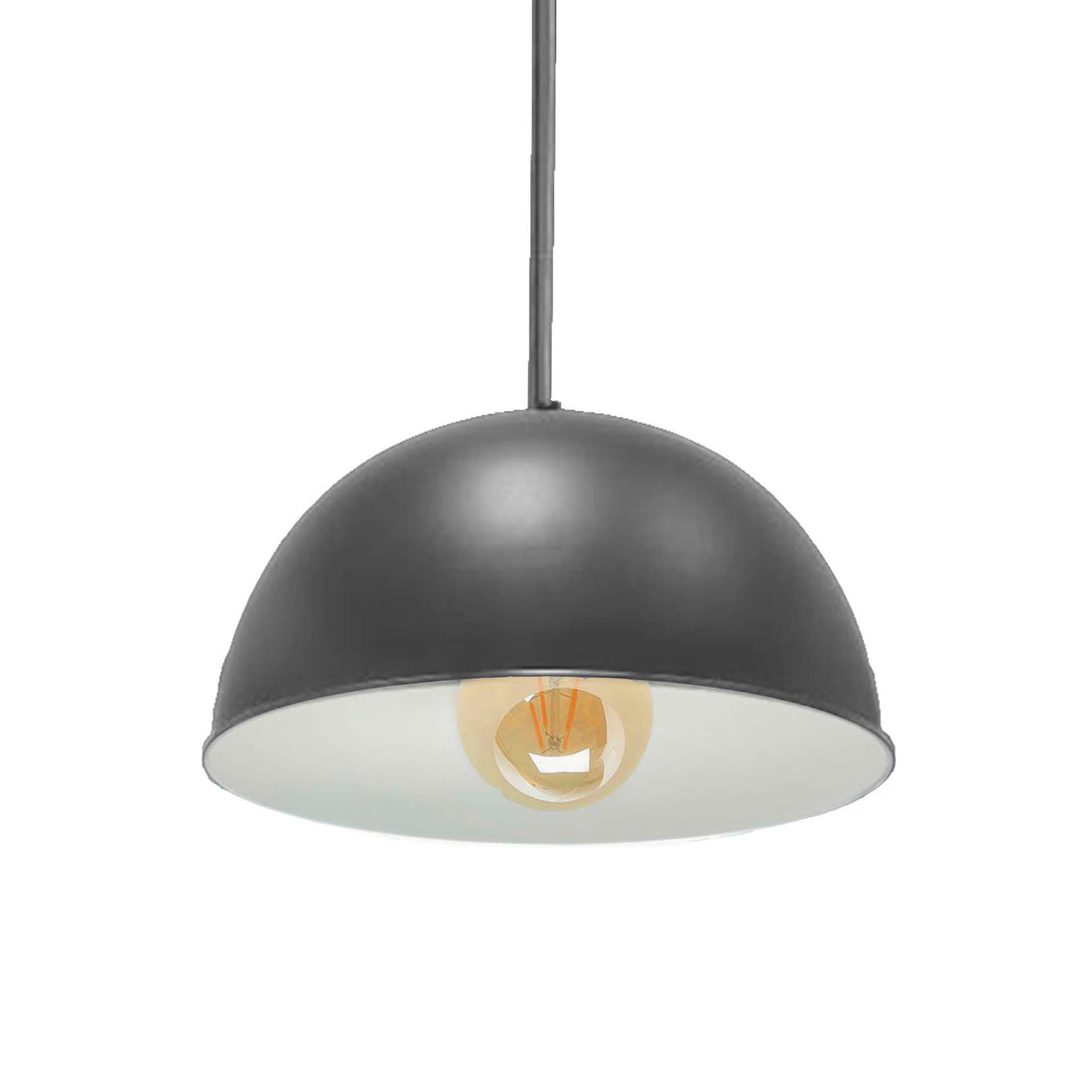 Candeeiro de Teto Cinza Interior Branco "Cinema" D40 cm