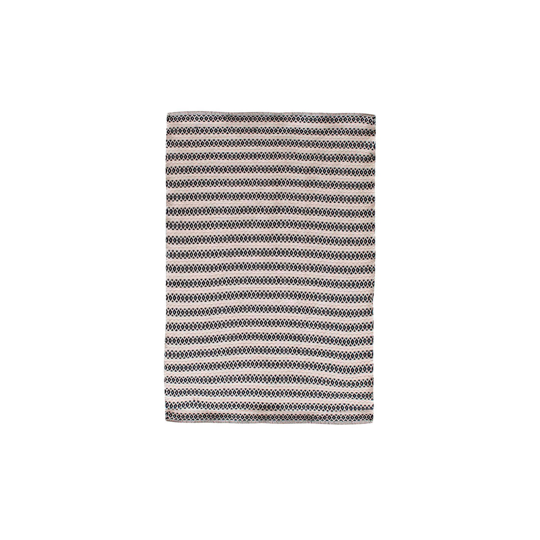 Alfombra beige con estampado azul 120 x 170 cm