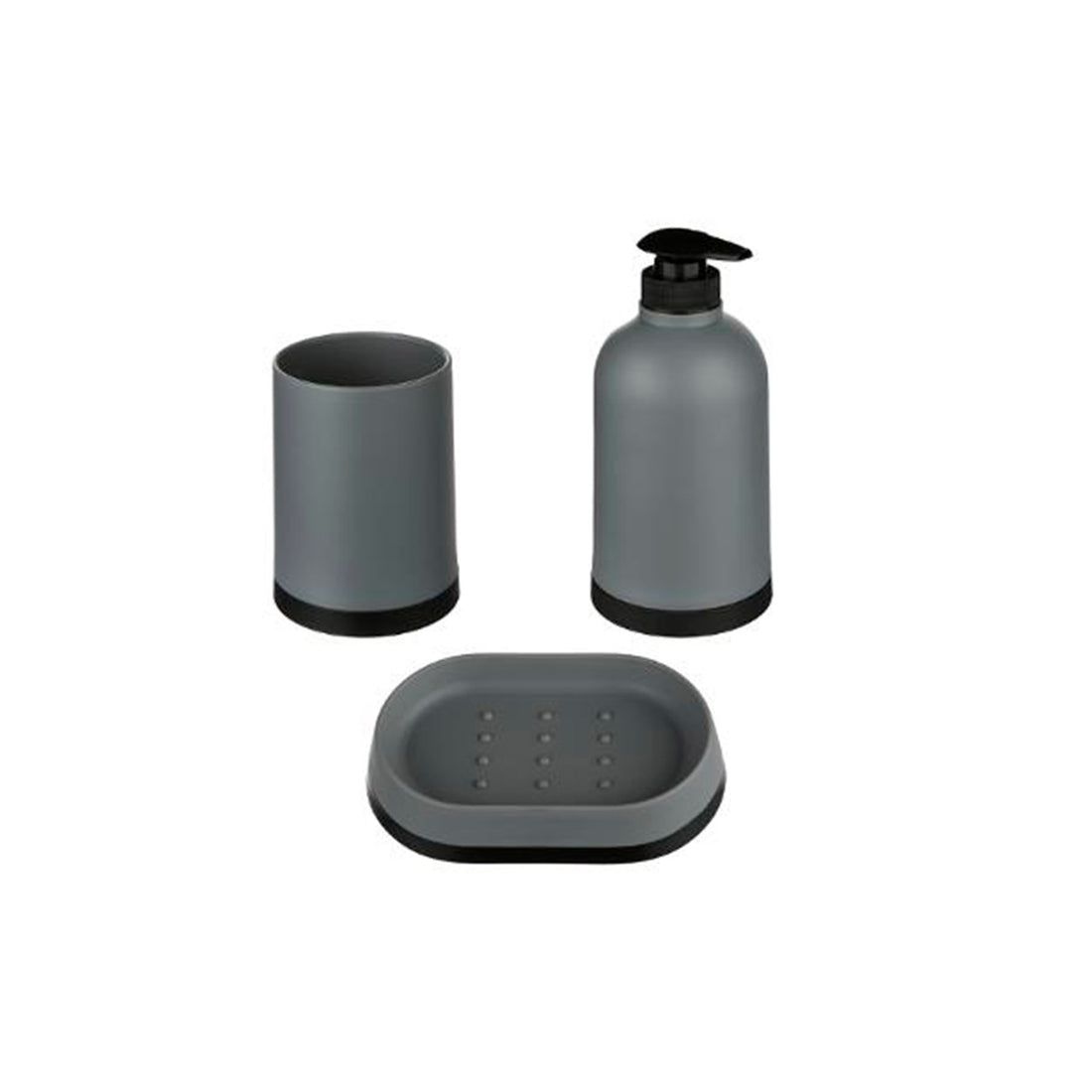 Set 3 Accesorios Aseo Gris