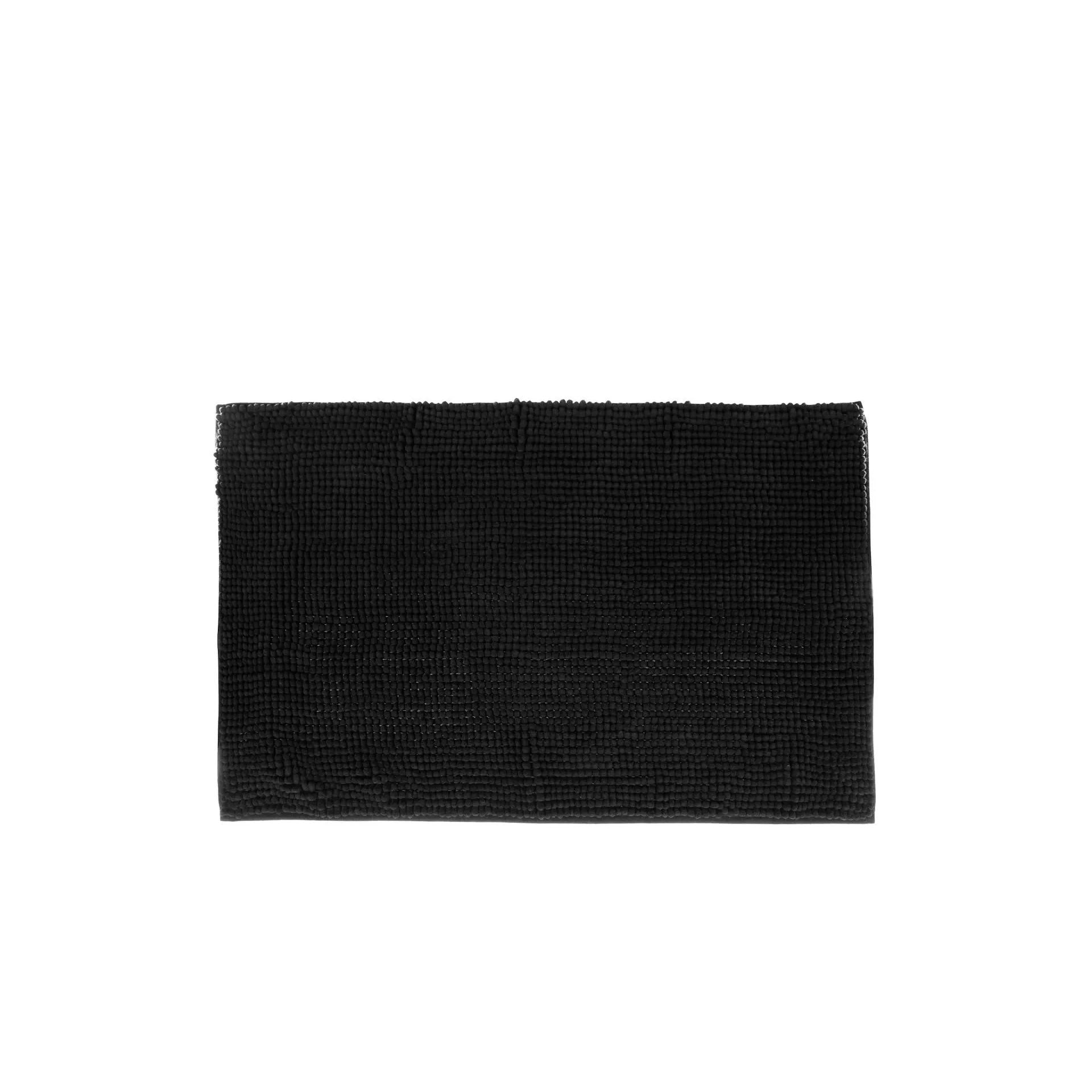 Tapete WC Chenille Preto 50 x 80 cm