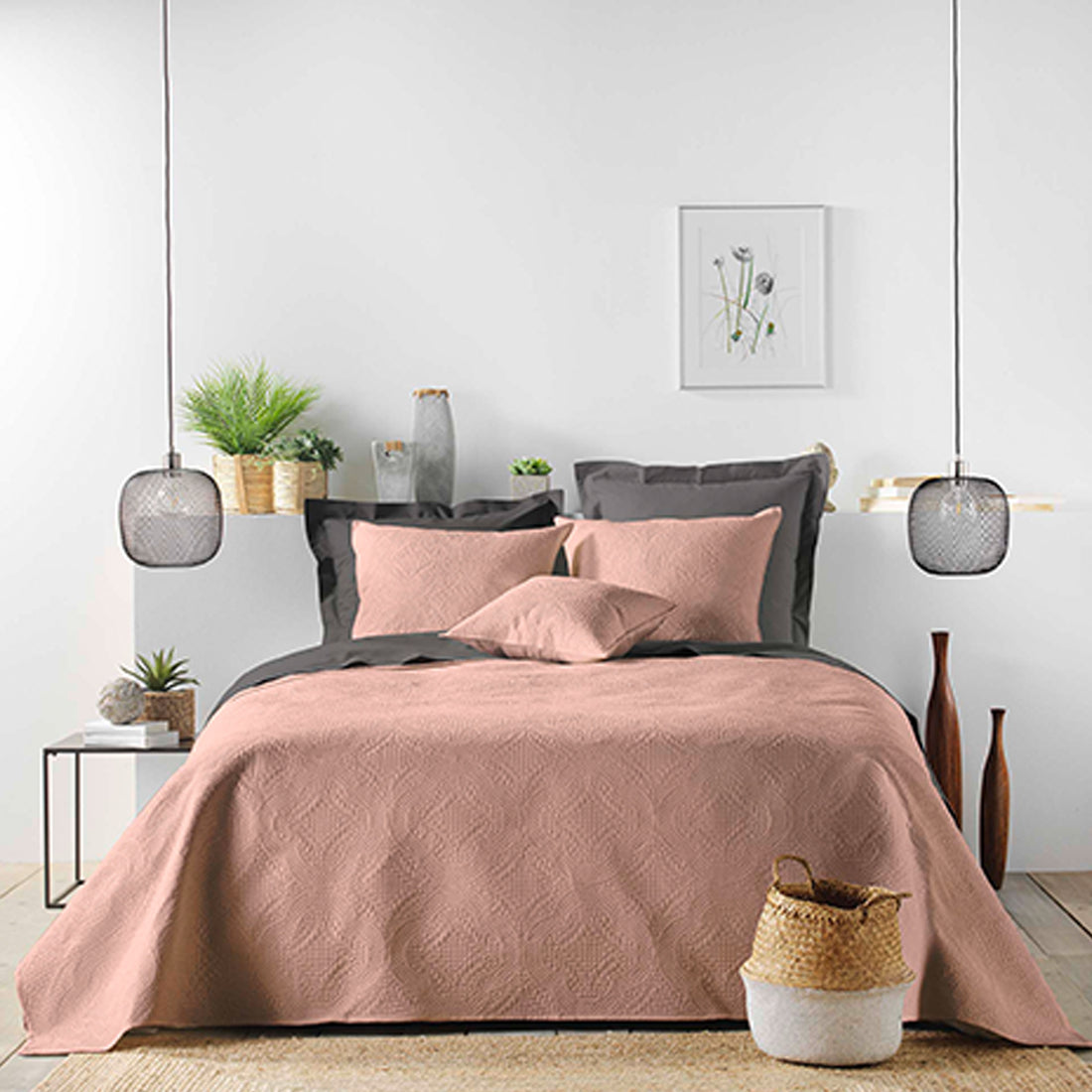 Colcha de Cama Romane Rosa