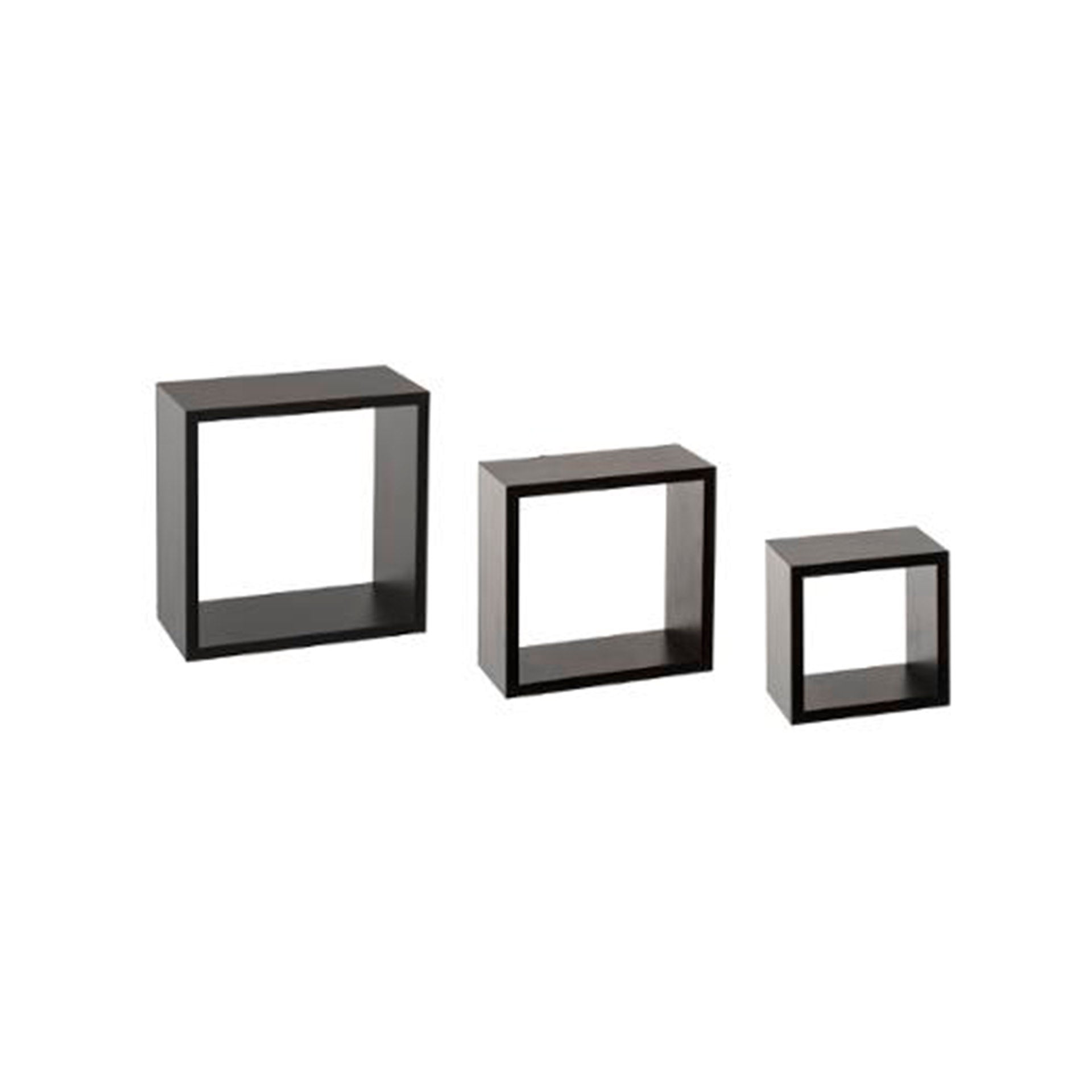 Conjunto 3 Cubos Pretos Prateleira de Parede