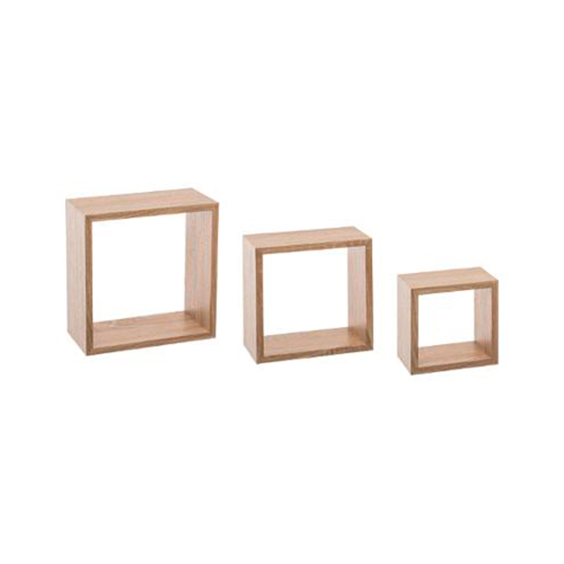 Conjunto 3 Cubos Natural Prateleira de Parede