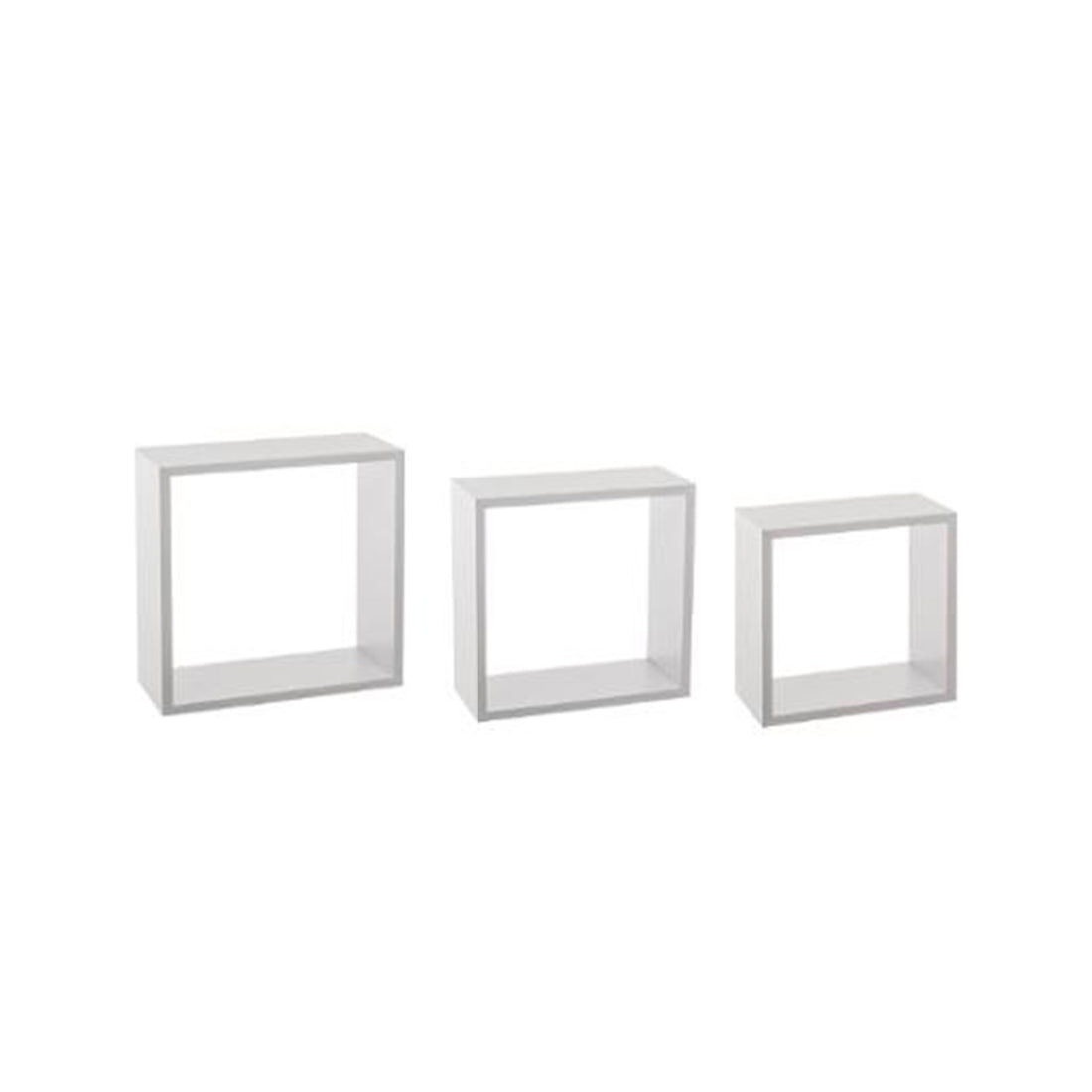 Conjunto 3 Cubos Brancos Prateleira de Parede