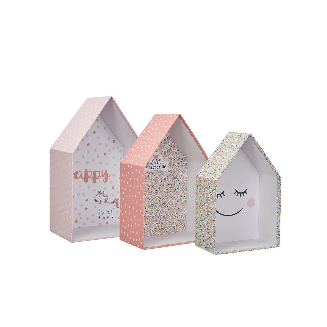 Conjunto 3 Casas Decorativas Rosa
