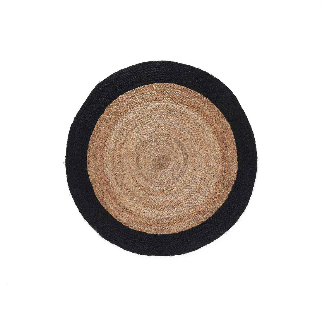 Tapete Redondo Juta Bicolor Salem Preto 90 cm