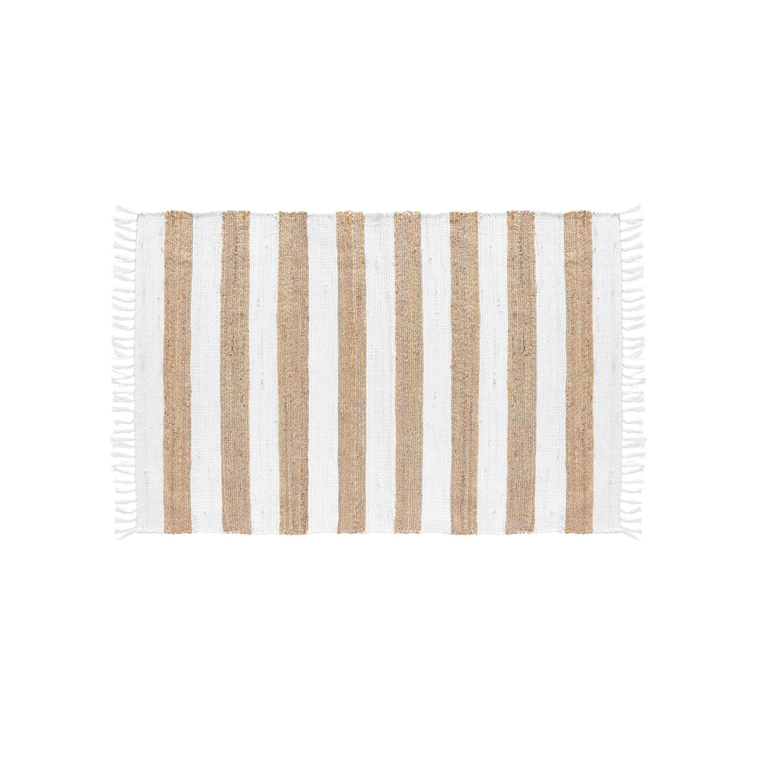 Tapete Rectangular com Franjas Juta e Poliéster Sagane 120 x 170 cm