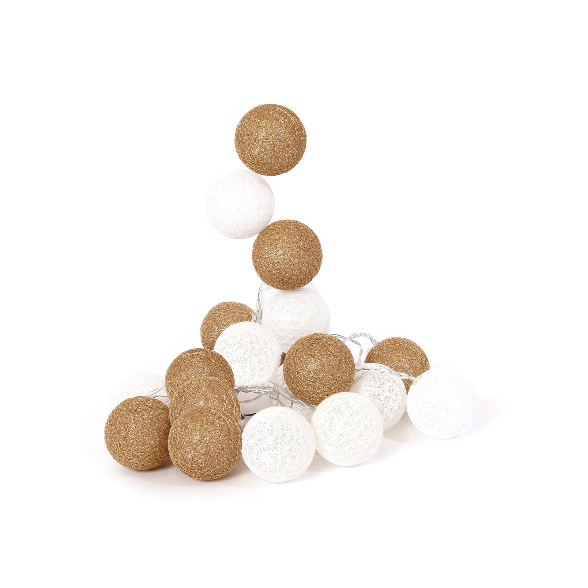 Grinalda 20 Bolas Led Dourado/Branco