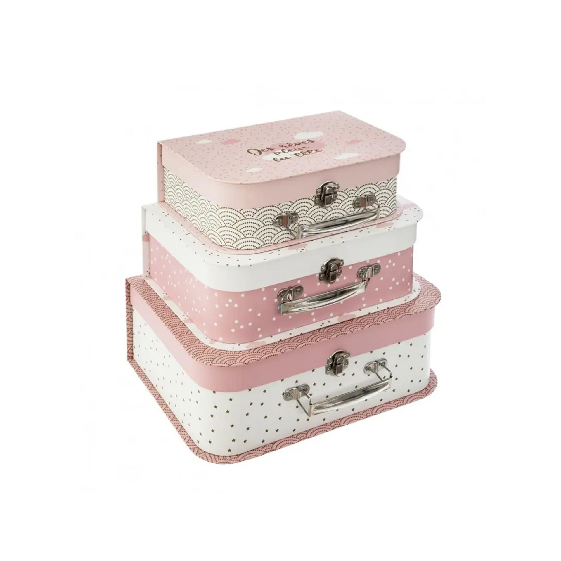 Conjunto 3 Malas Arrumação Rosa
