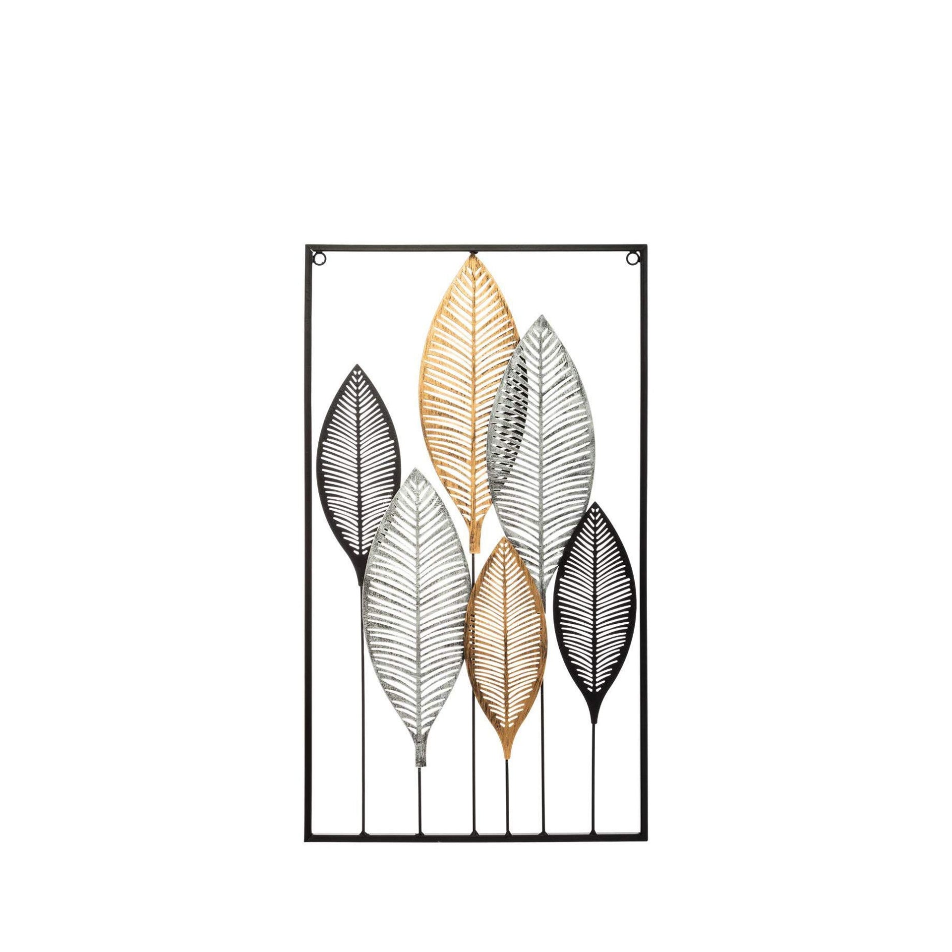 Painel de Parede Decorativo Folhas Metálicas