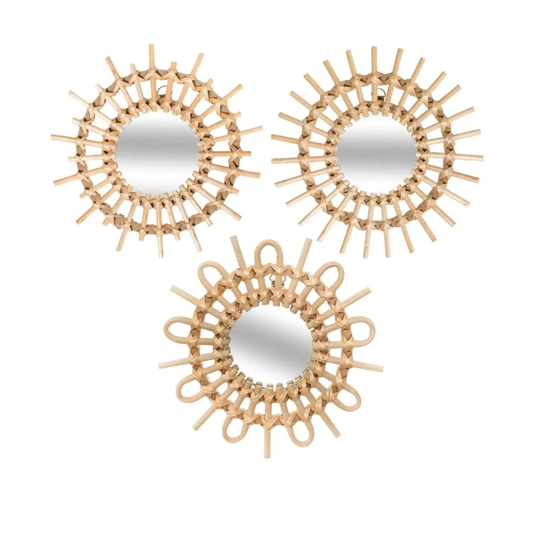 Conjunto 3 Espelhos de Parede Sol 28 cm