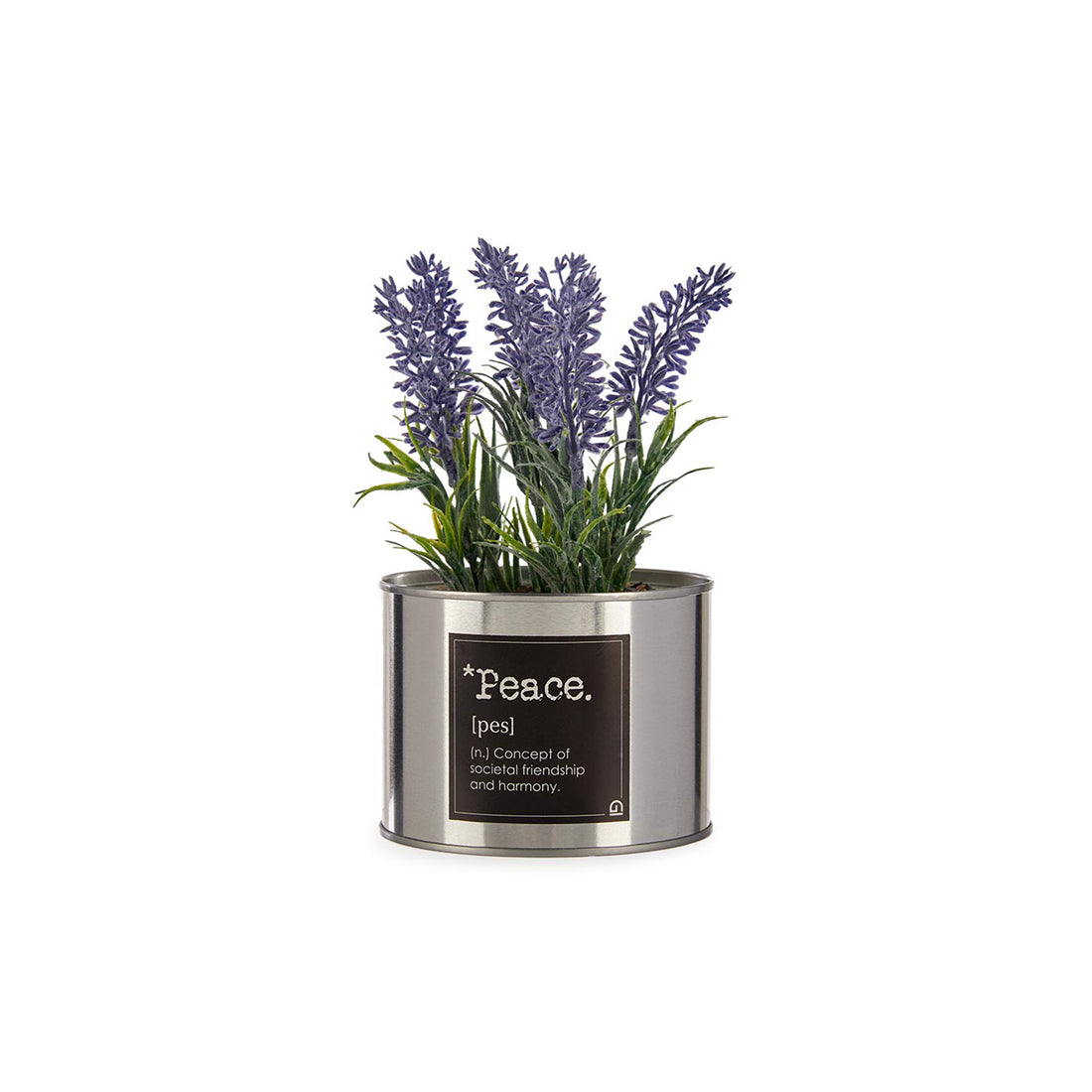 Lata de florero de lavanda de planta artificial
