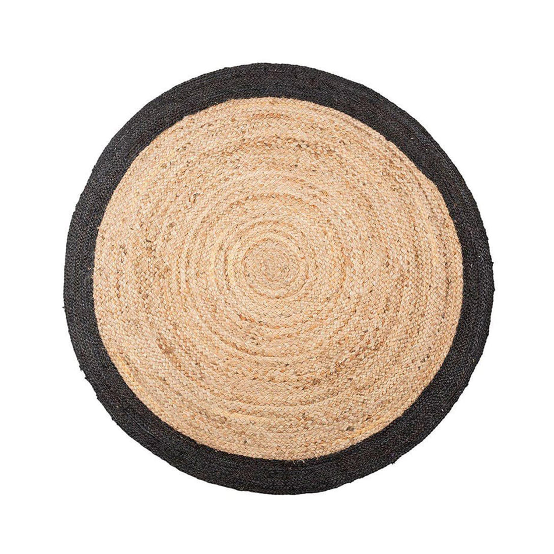 Tapete Redondo Juta Borda Preta D120 cm