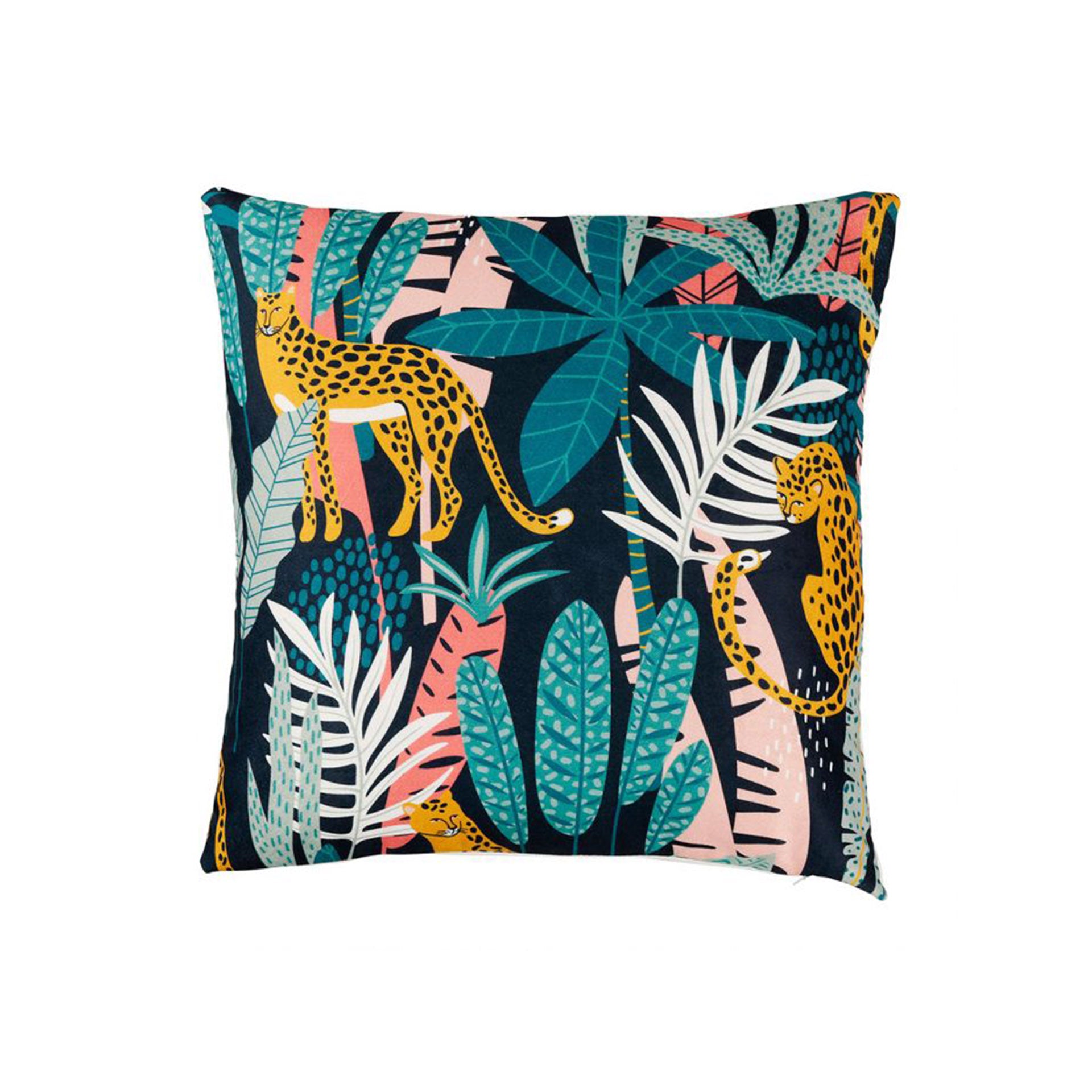 Capa de Almofada Decorativa Quadrada Leopardos Jungle