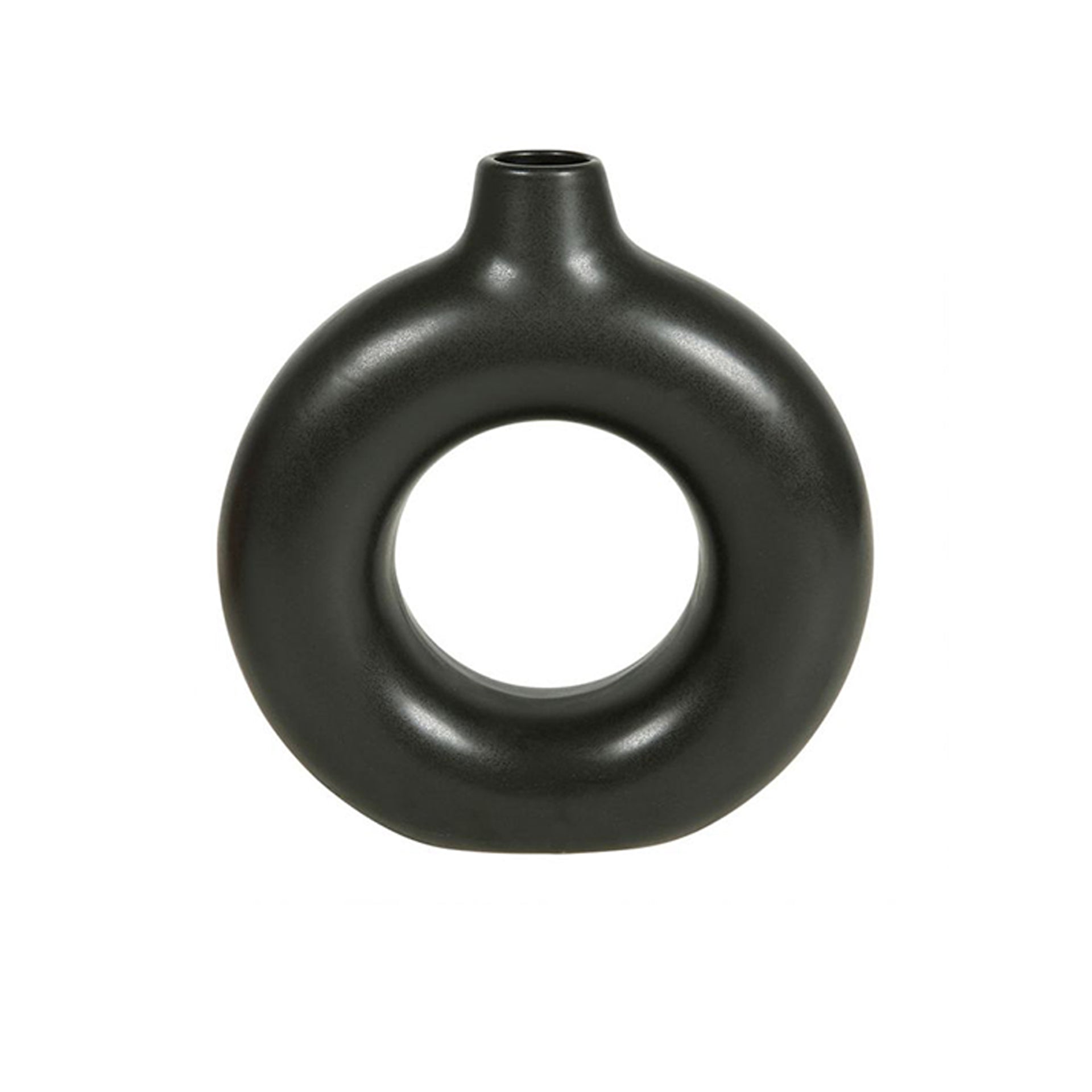 Vaso Cerâmica "Circle" Preto