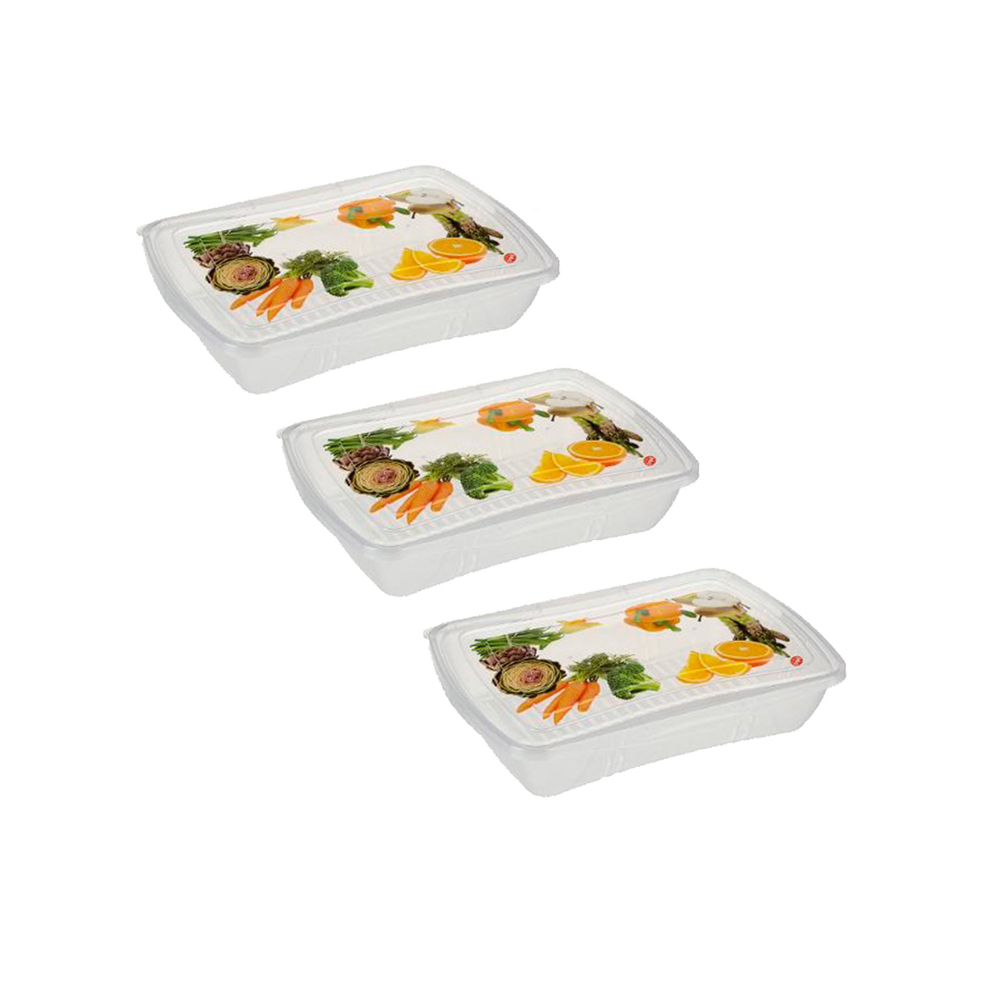 Conjunto de 3 Caixas Rectangulares Herméticas 1 L