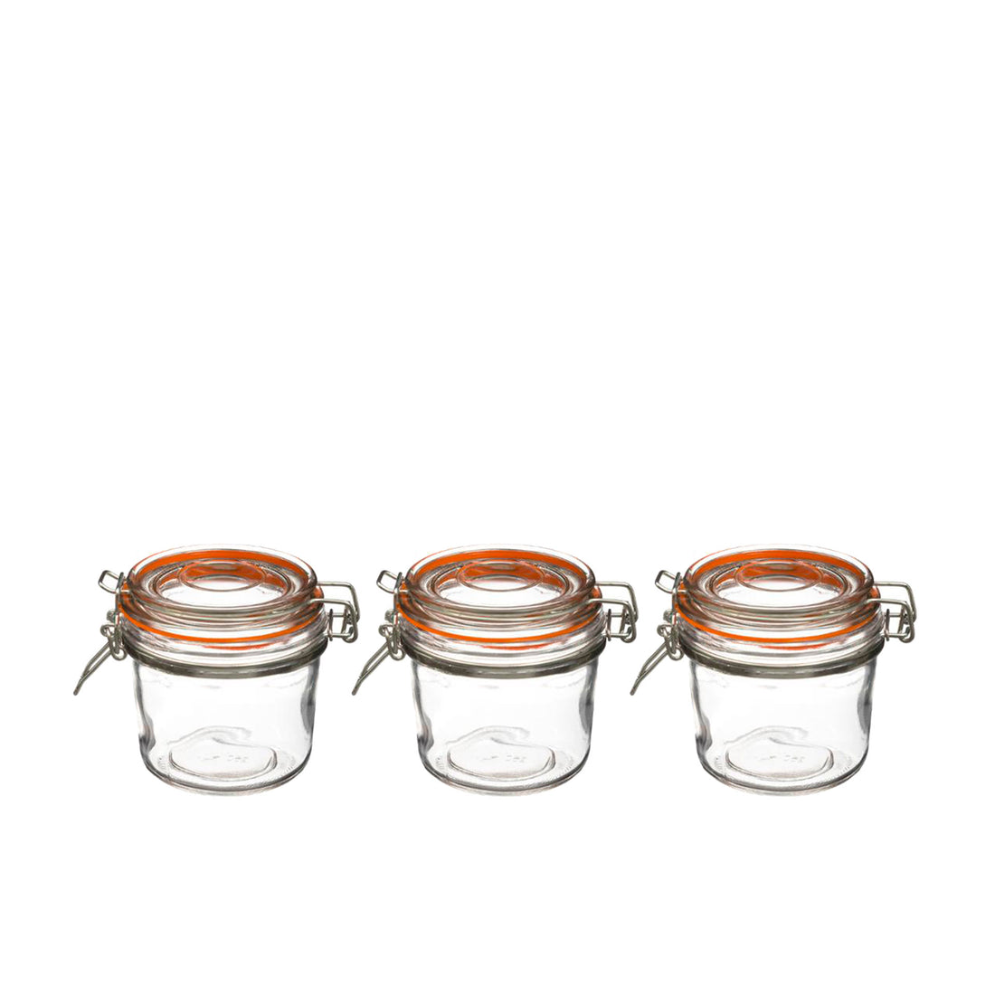 Juego de Botes de Vidrio con Tapa Hermética 3 x 350 ml