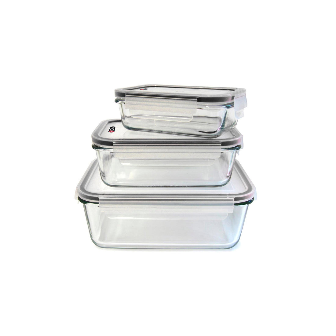 Conjunto 3 Recipientes Vidro com Tampa Hermética