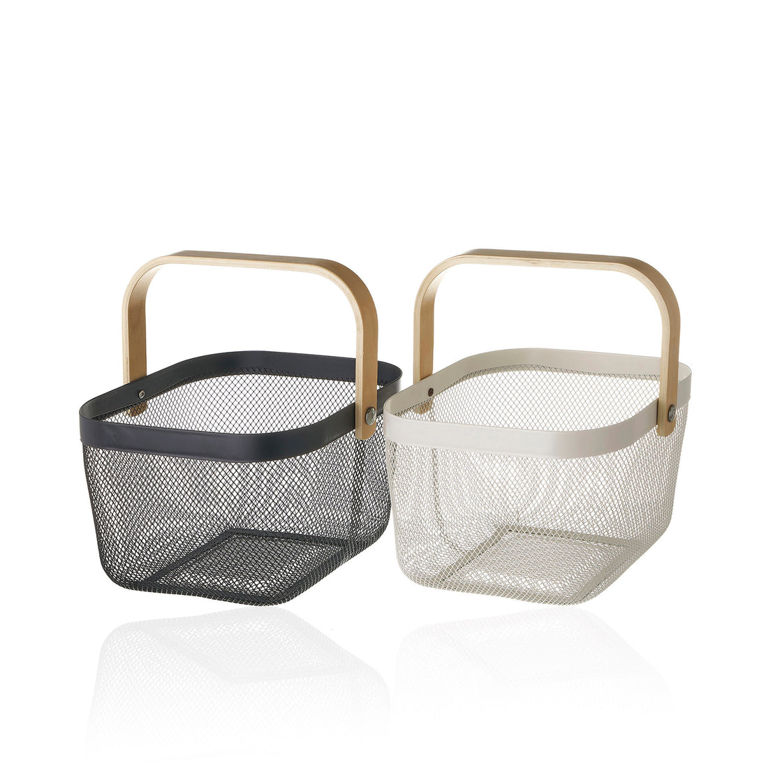 Cesta Metal Asa Madeira