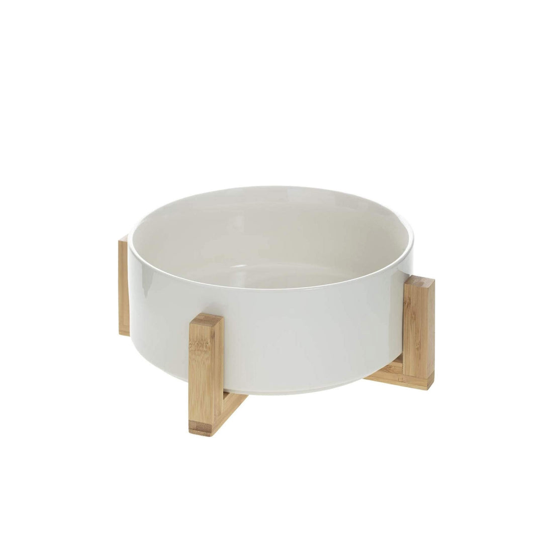 Saladeira em Cerâmica com Suporte de Bambu 23 cm