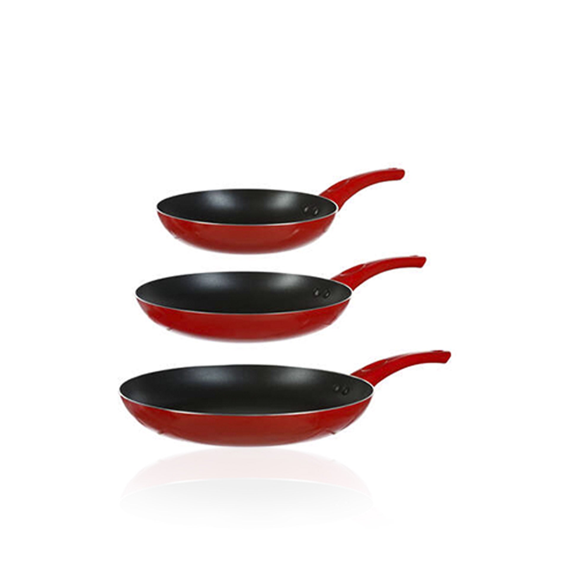 Conjunto de 3 Frigideiras Vermelhas