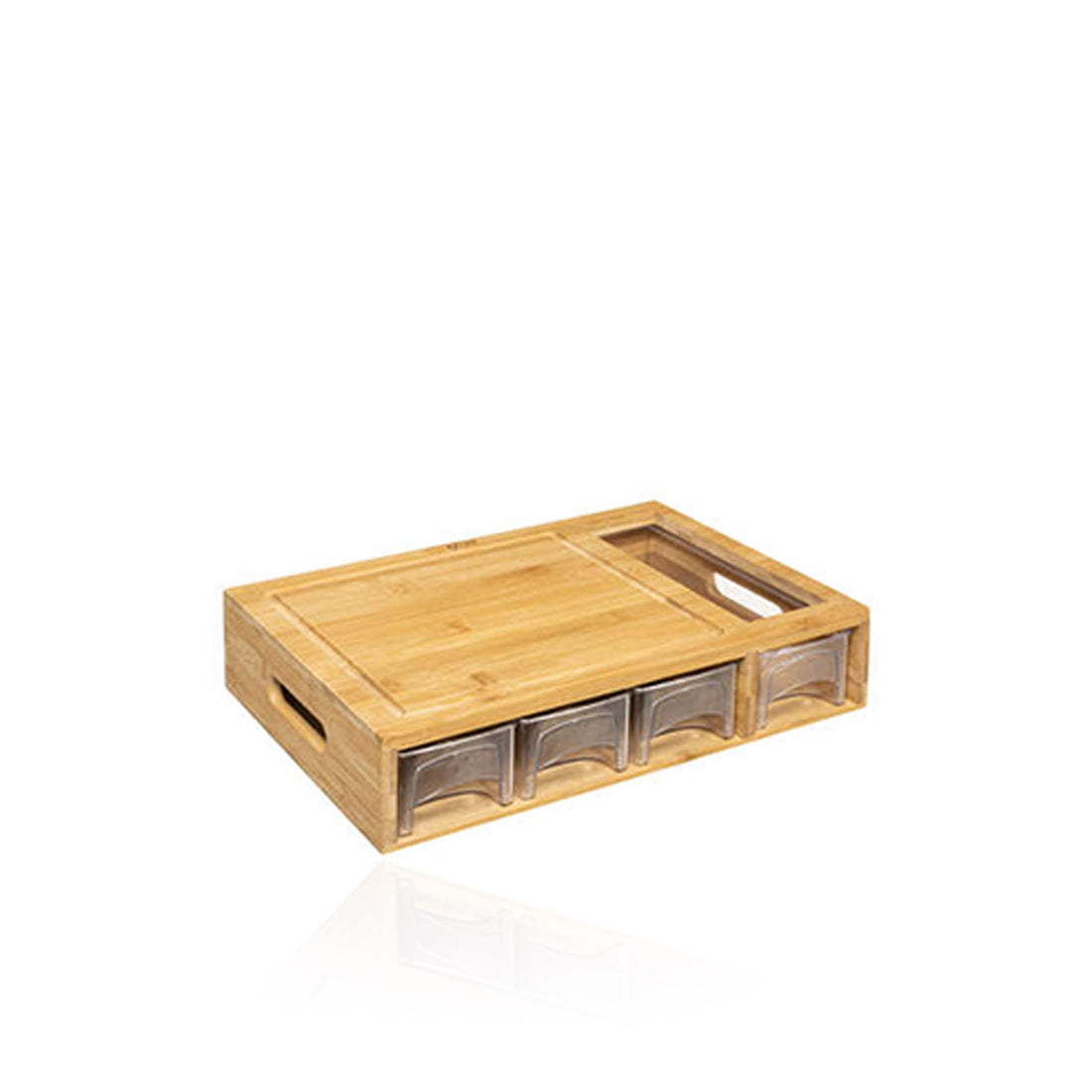 Tábua de Corte em Bambu com 4 Gavetas