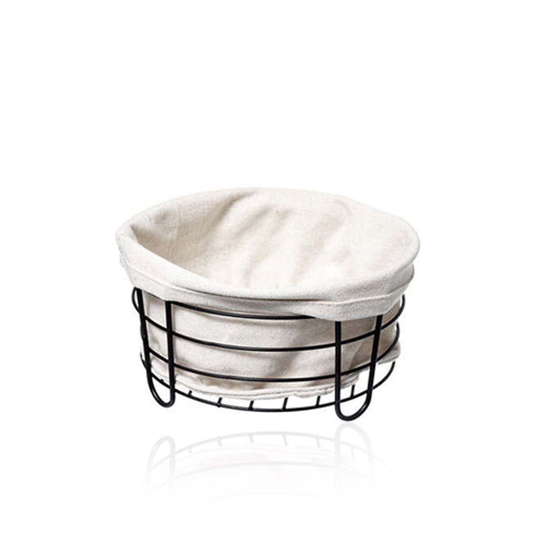 Cesto Redondo em Tecido e Metal 21 cm