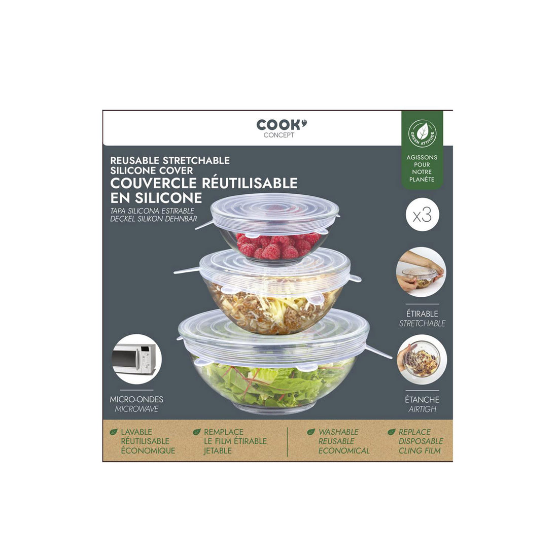 Tapa Silicona Transparente Flexible 3ud