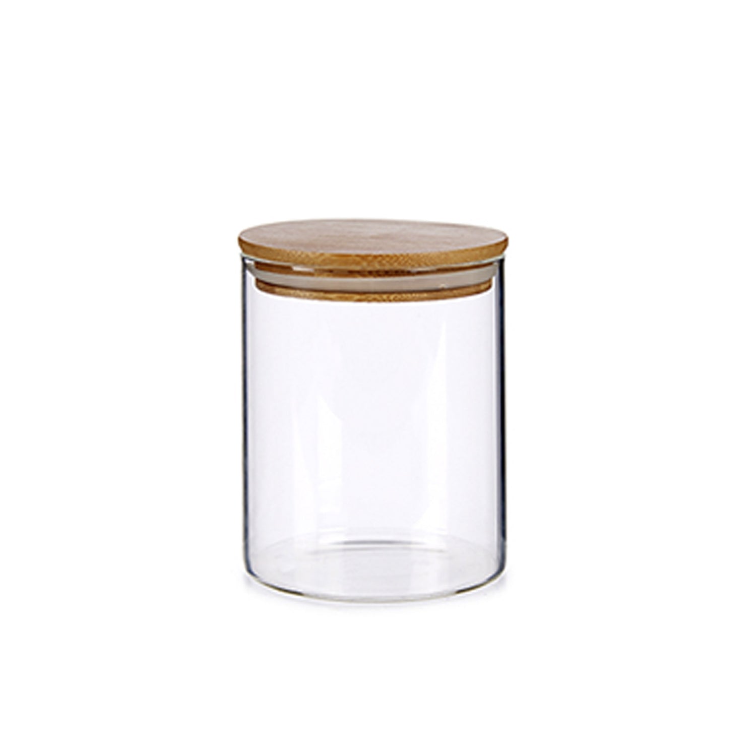Tarro Hermético Redondo Tapa Cristal Bambú 870 ml
