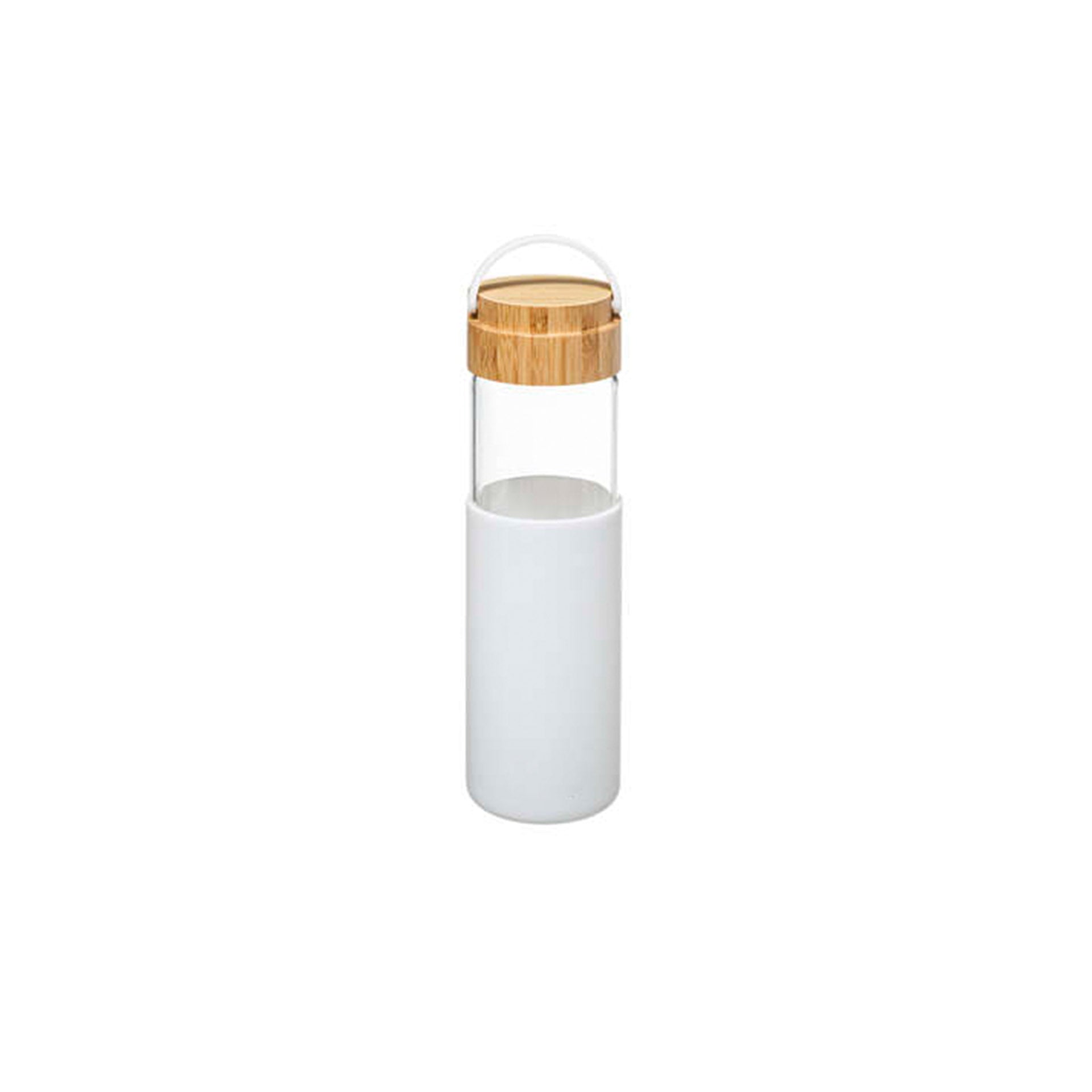 Garrafa em Vidro e Silicone Branca 0,55 L