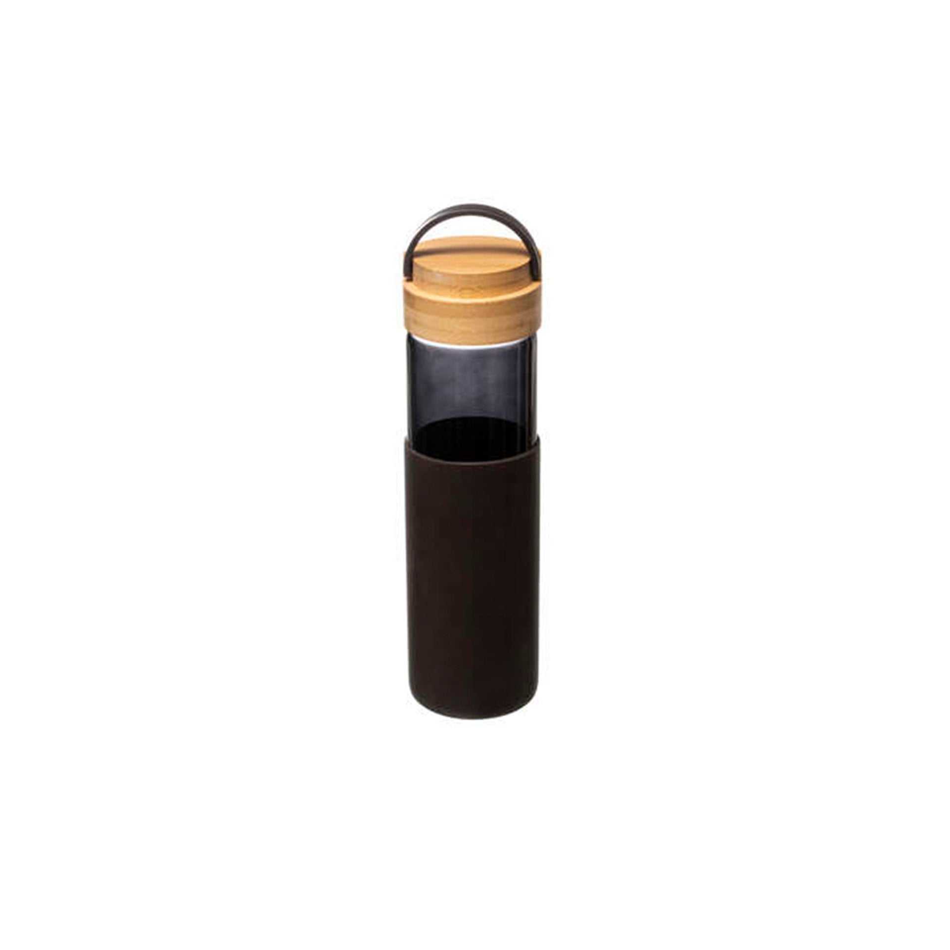 Garrafa em Vidro e Silicone Preta 0,55 L