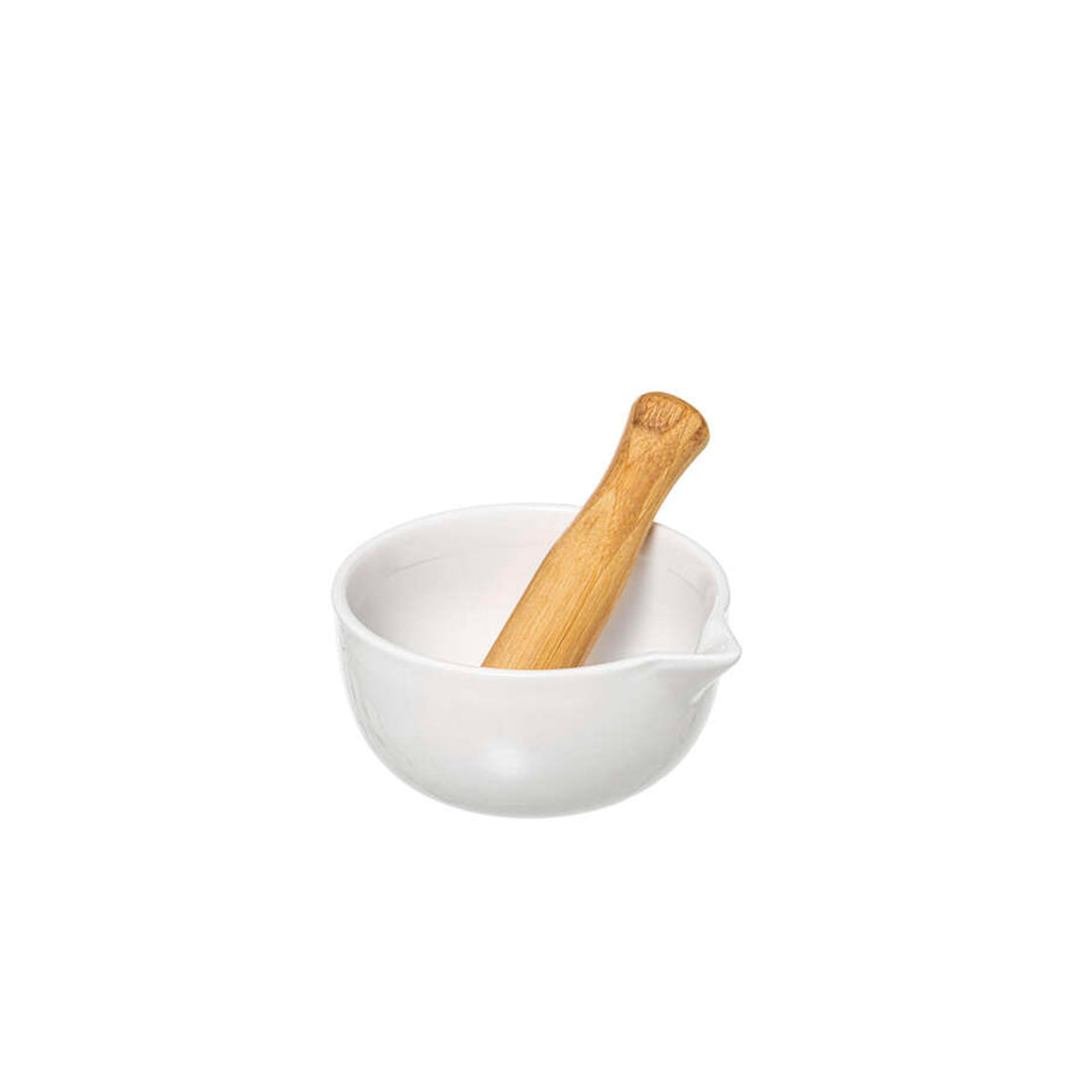 Almofariz Cerâmica com Pilão em Bambu