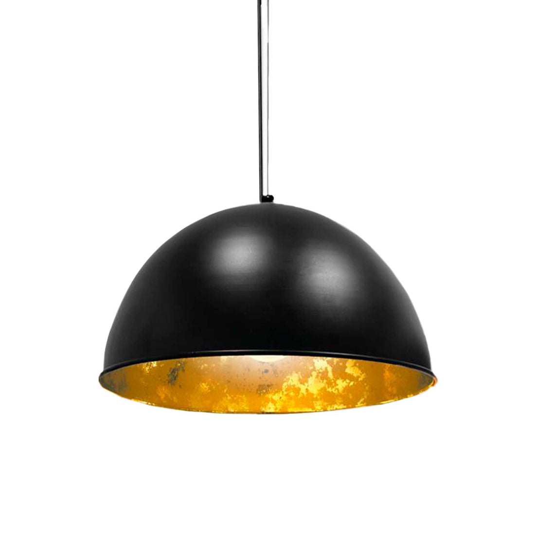 Lámpara de techo negra con interior dorado "Cinema" D50 cm