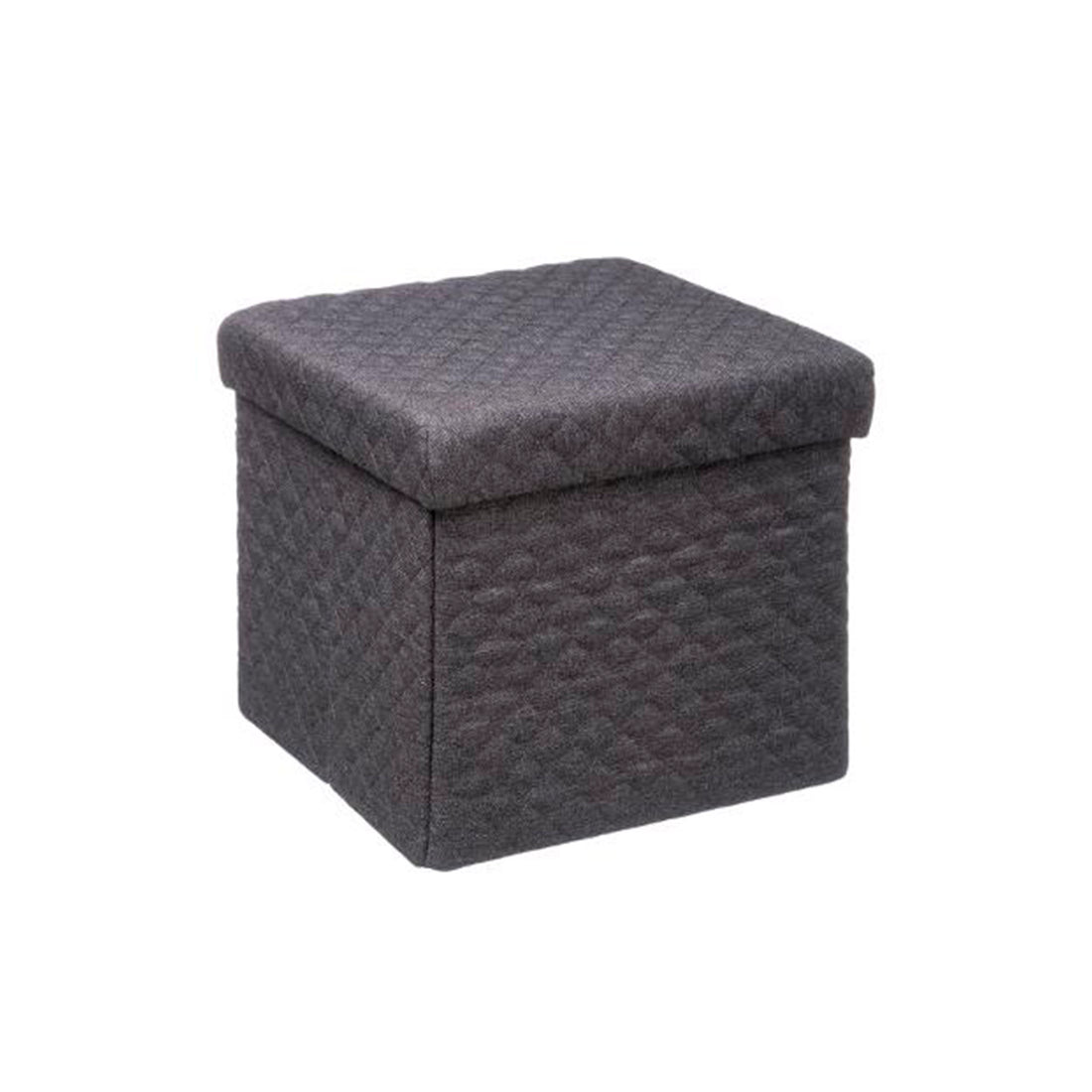 Puff com Arrumação Cinza Escuro