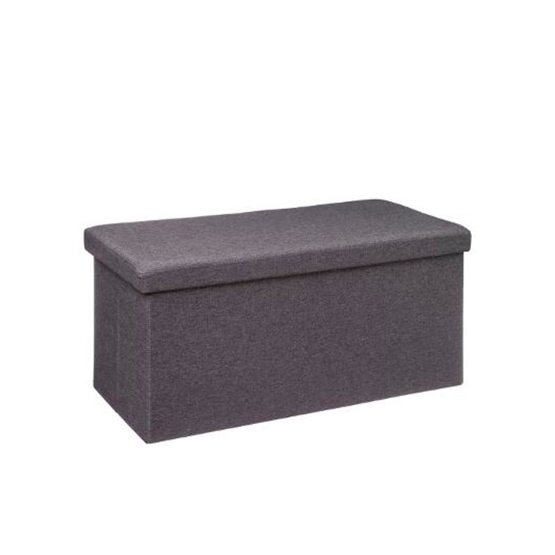 Puff Duplo com Arrumação Cinza Escuro