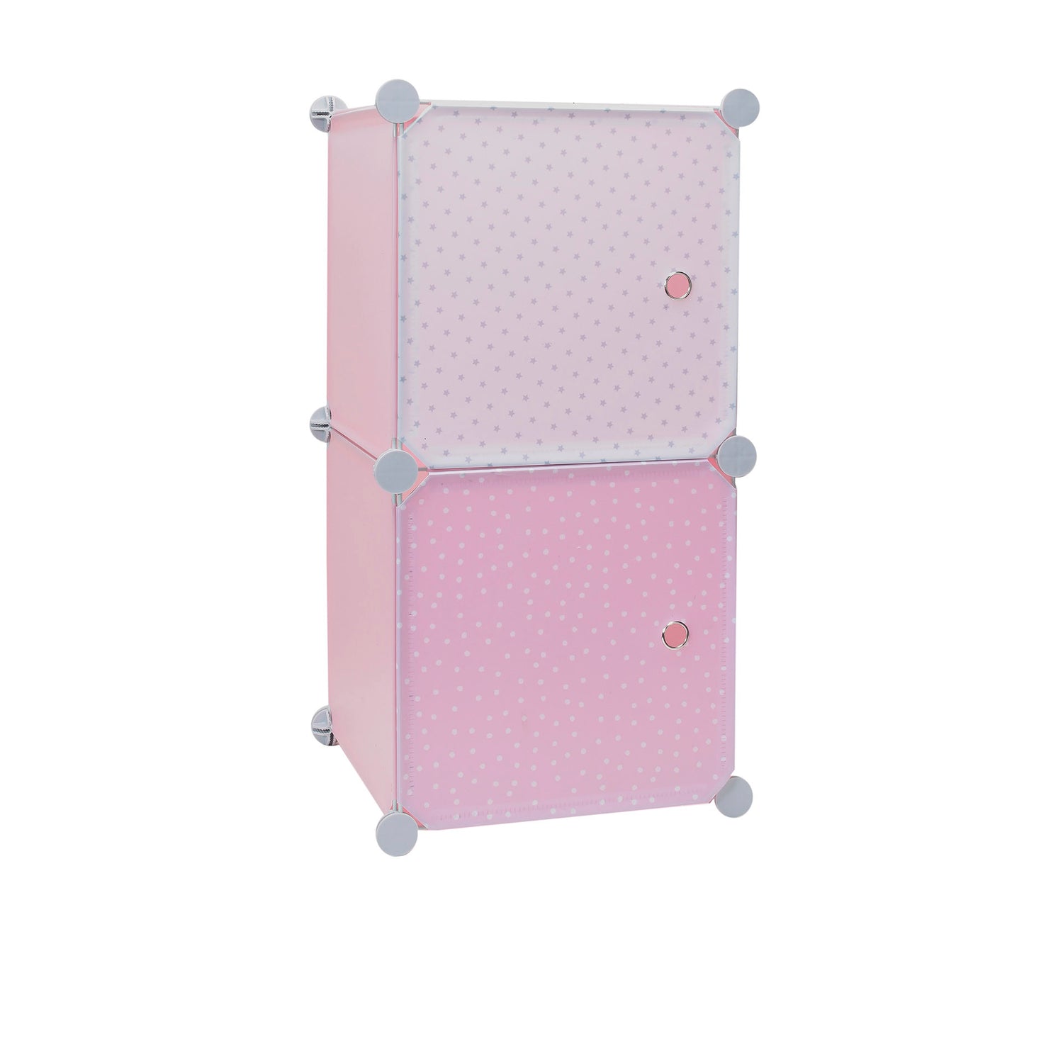 Cubos Modulares de Almacenamiento Blanco/Rosa 2 uds