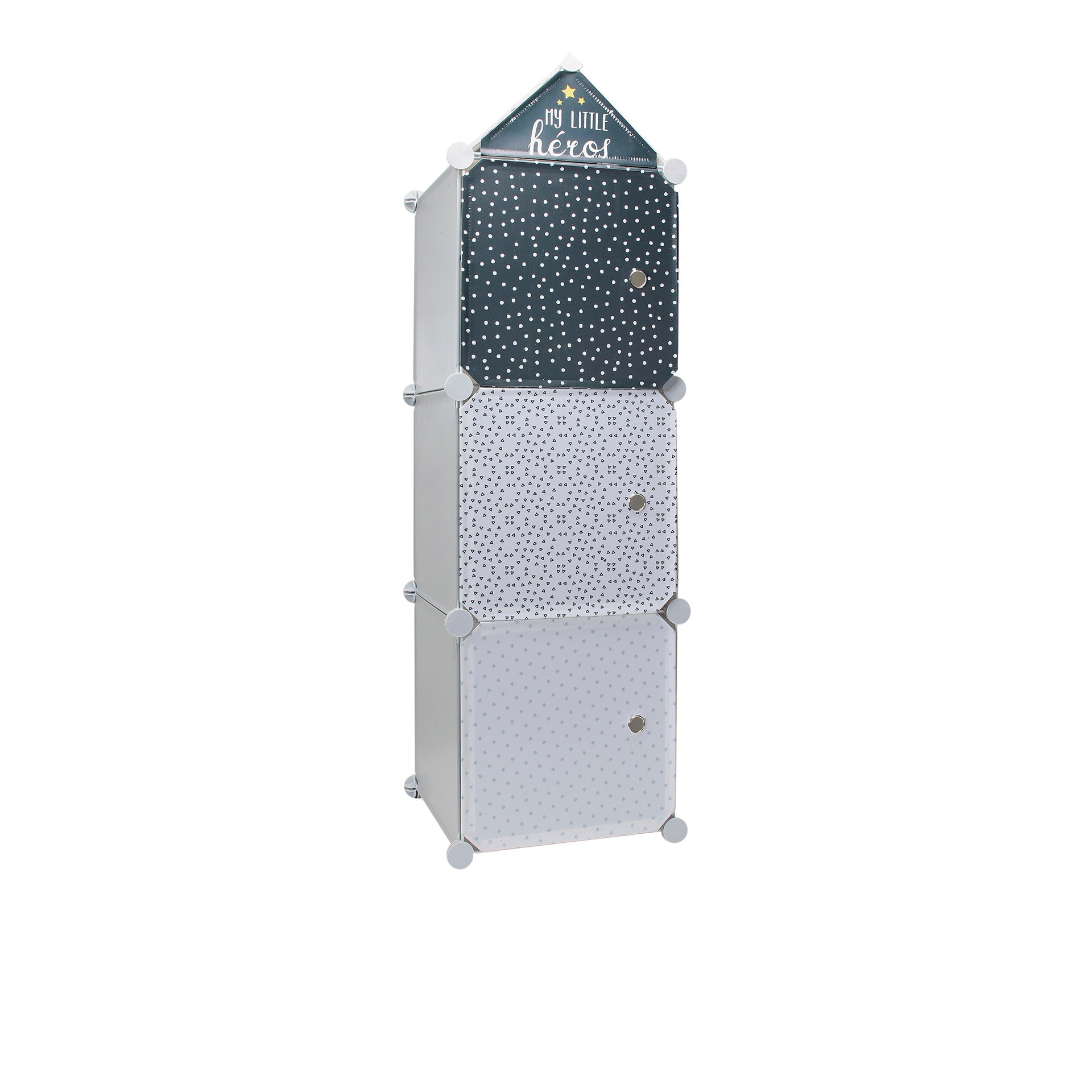 Cubos de Arrumação Modulares Cinza/Azul Marinho 3 un