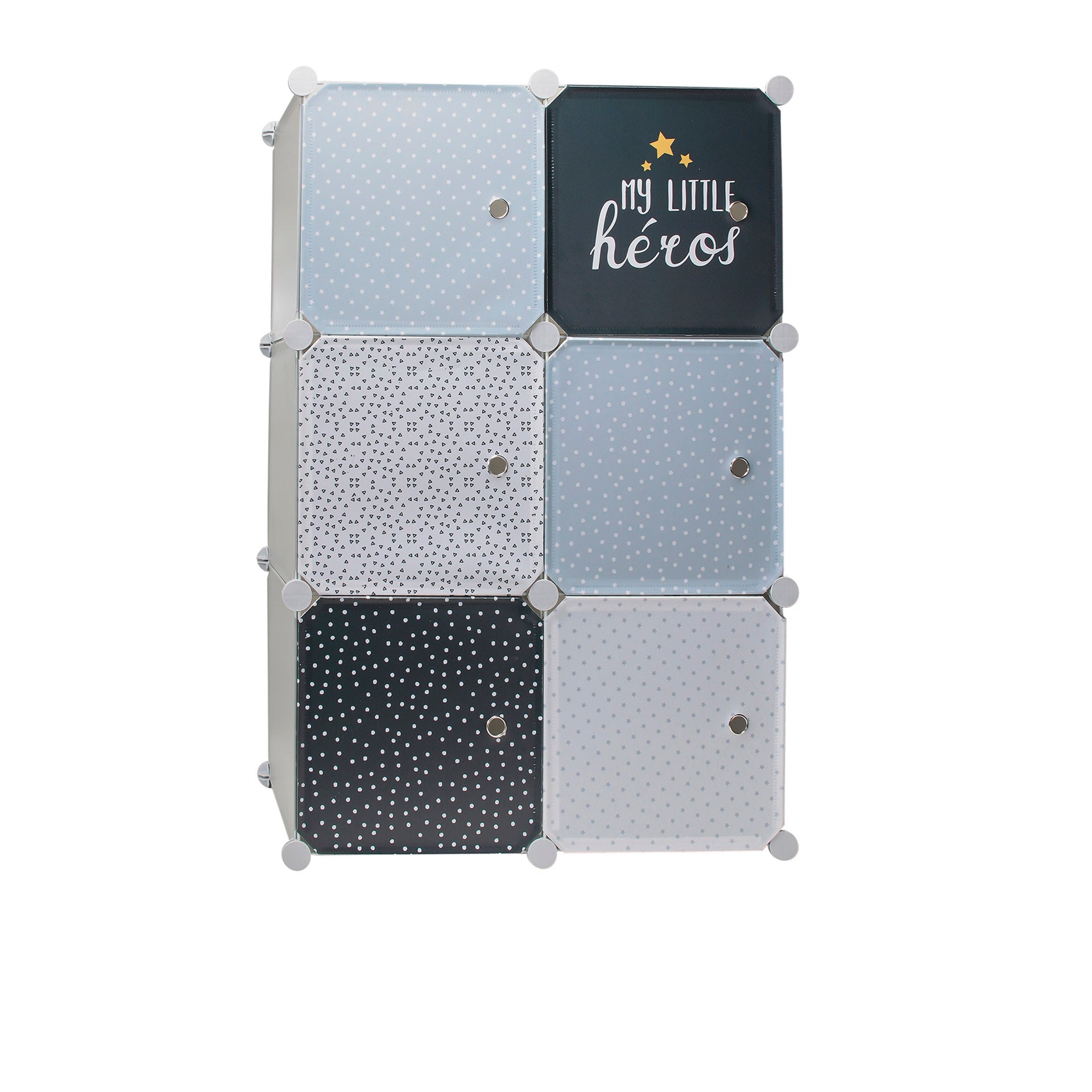 Cubos de Arrumação Modulares Cinza/Azul Marinho 6 un