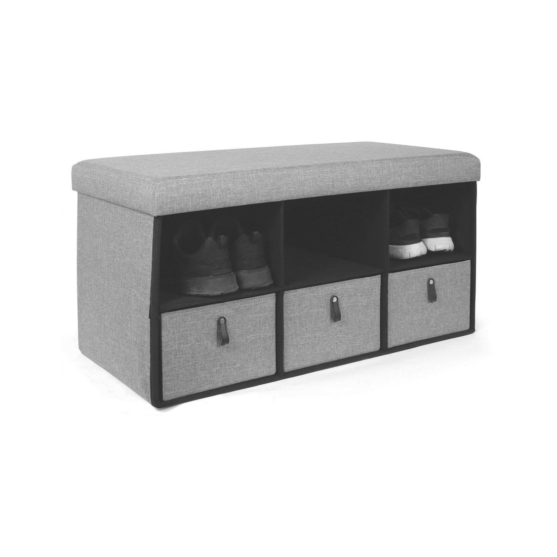 Banco com Arrumação e 3 Gavetas Cinza Claro